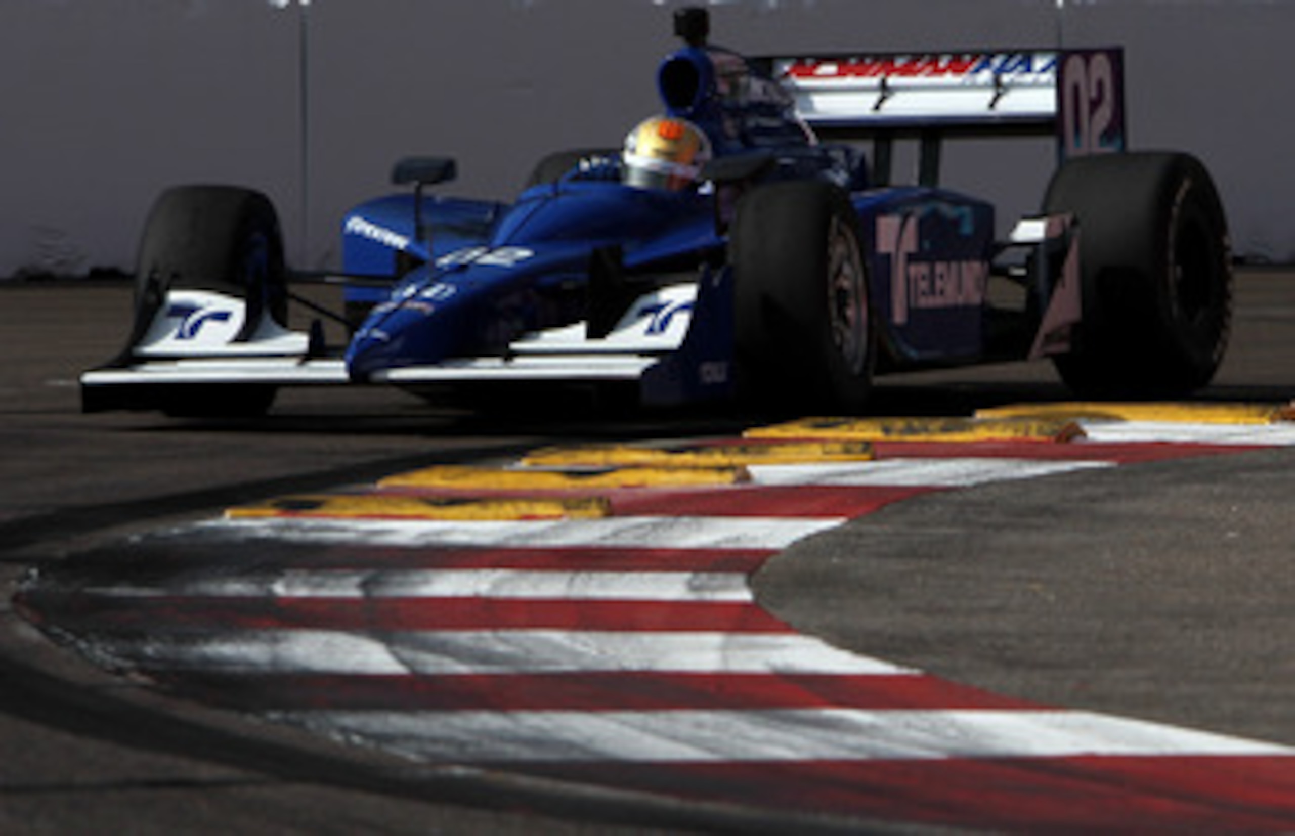 ST. PETERSBURG, FL - MARCH 26:  :  Oriol Servia drives his #02 Newman/Haas Racing Dallara Honda during practice for the IndyCar Series Honda Grand Prix of St. Petersburg on March 26, 2011 in St. Petersburg, Florida.  (Photo by Jonathan Ferrey/Getty Images