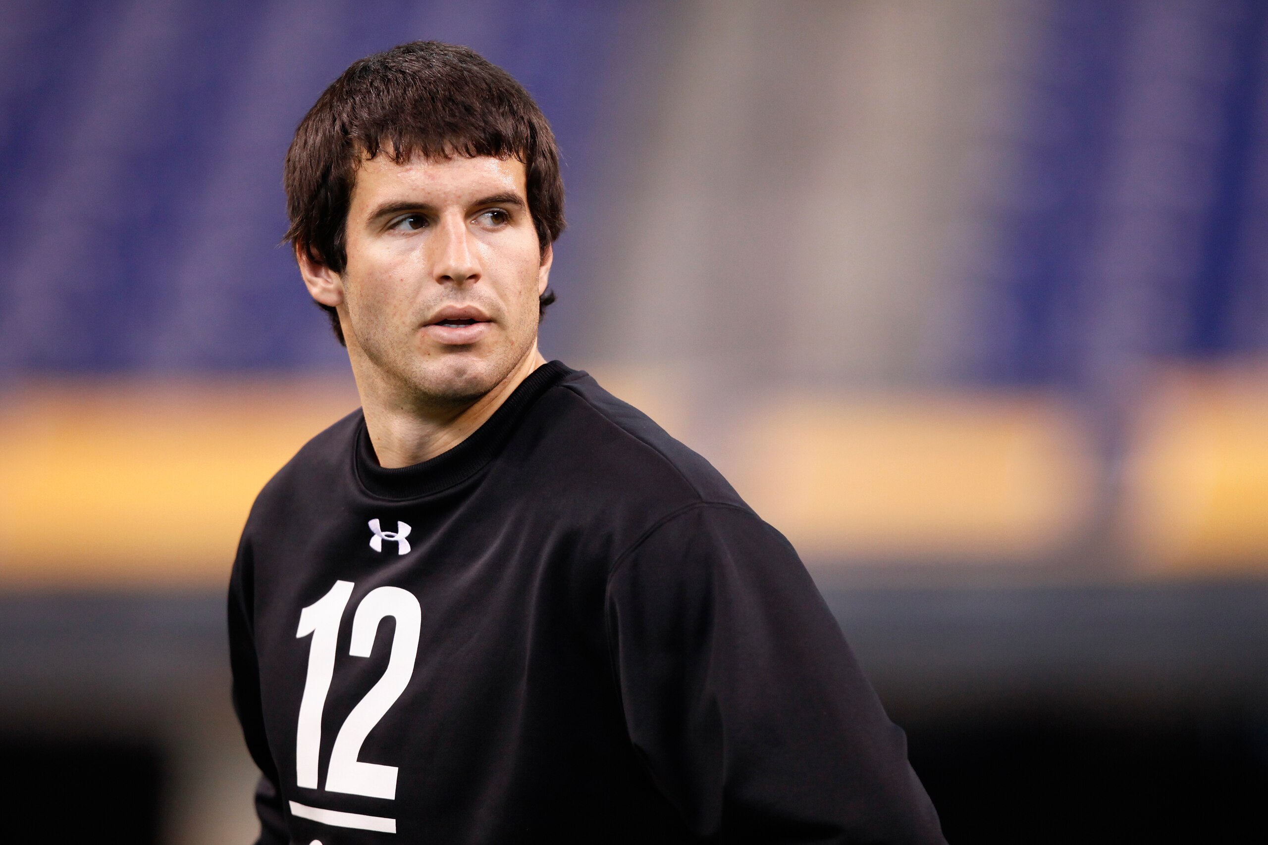 INDIANAPOLIS, IN - FEBRUARY 27: Quarterback Christian Ponder of Florida State looks on during the 2011 NFL Scouting Combine at Lucas Oil Stadium on February 27, 2011 in Indianapolis, Indiana. (Photo by Joe Robbins/Getty Images) INDIANAPOLIS, IN - FEBRUARY 27: Quarterback Christian Ponder of Florida State looks on during the 2011 NFL Scouting Combine at Lucas Oil Stadium on February 27, 2011 in Indianapolis, Indiana. (Photo by Joe Robbins/Getty Images)