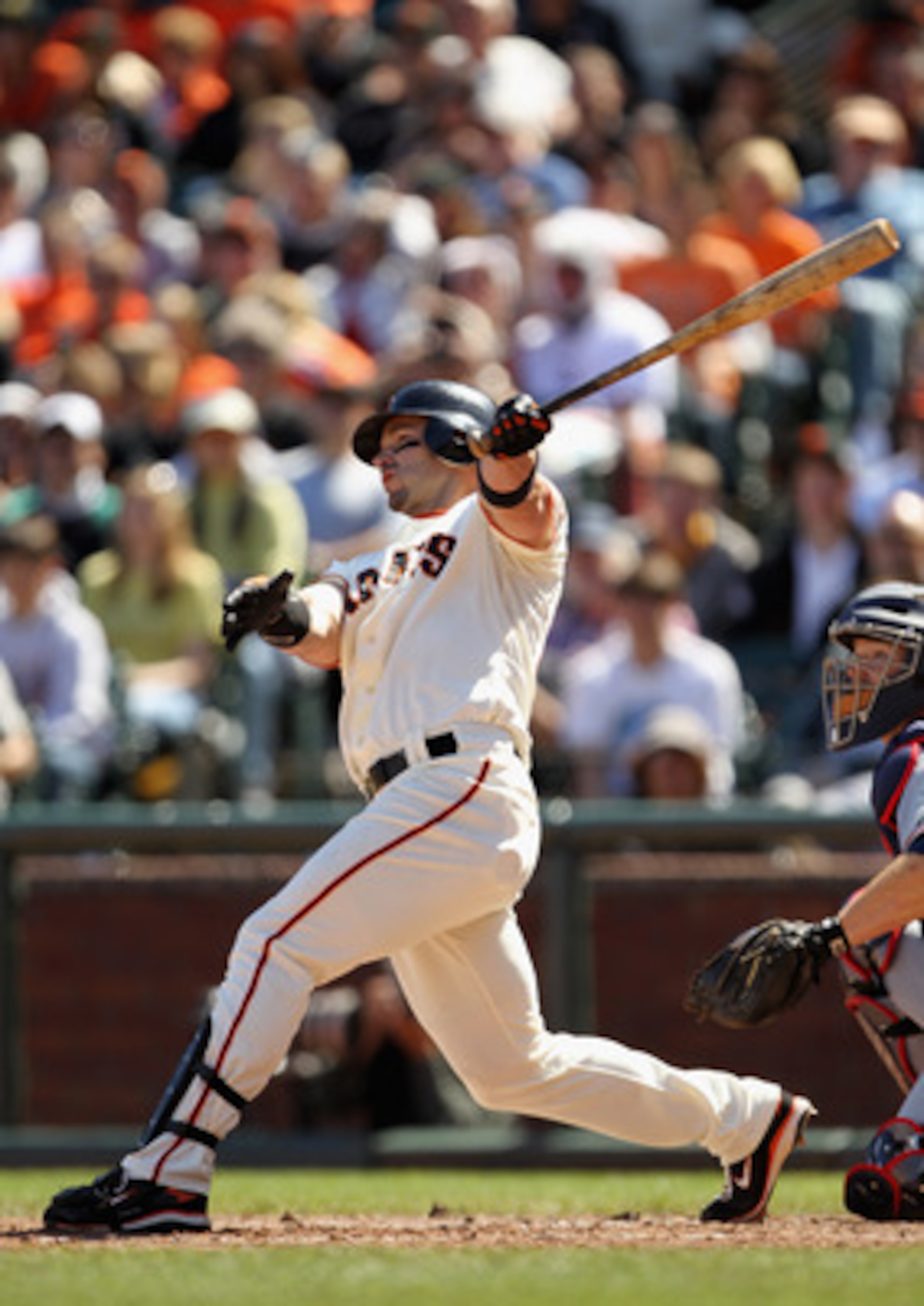 SAN FRANCISCO, CA - APRIL 24:  Aaron Rowand #33 of the San Francisco Giants in action against the Atlanta Braves at AT&T Park on April 24, 2011 in San Francisco, California.  (Photo by Ezra Shaw/Getty Images)
