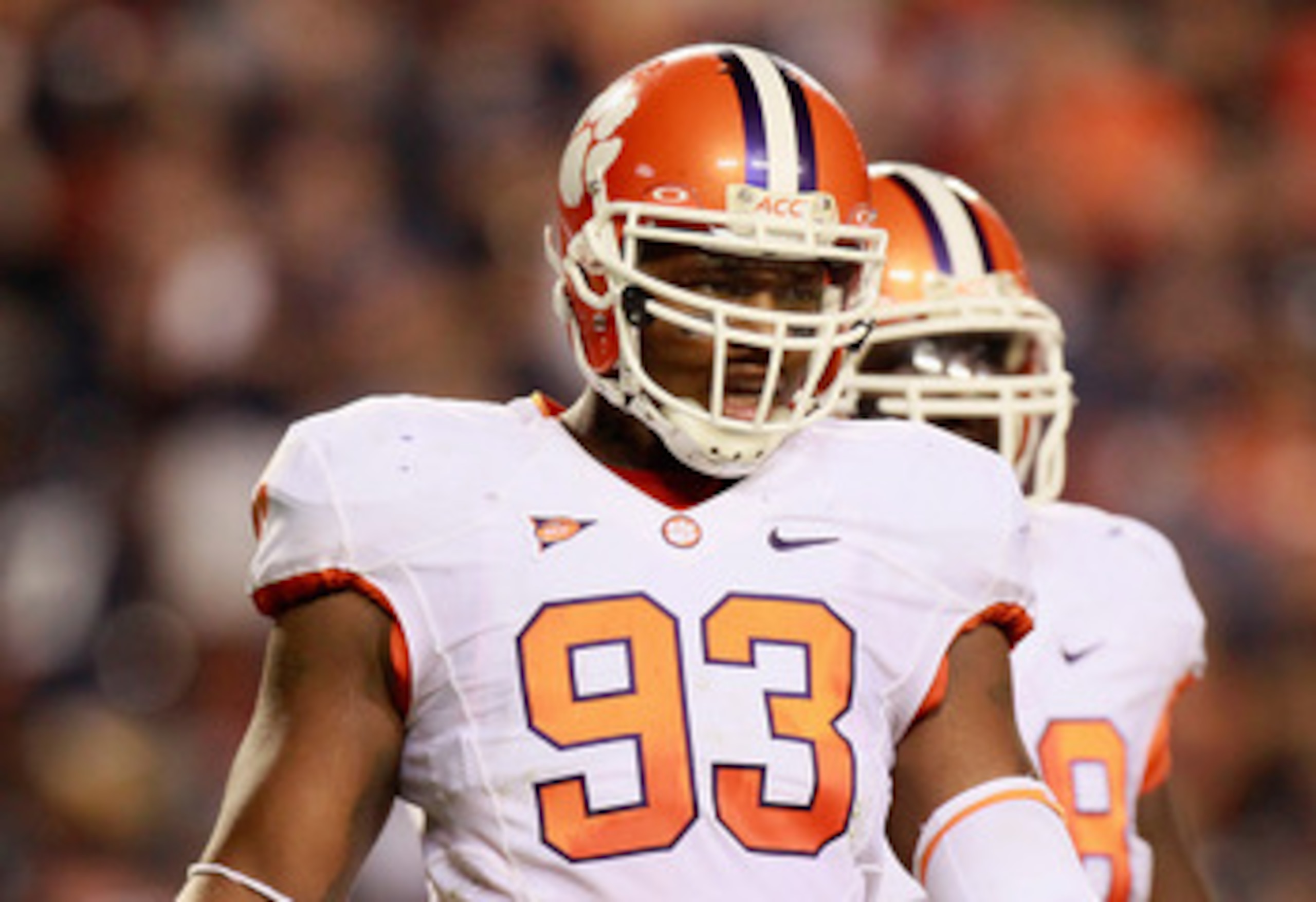 AUBURN, AL - SEPTEMBER 18:  Da'Quan Bowers #93 of the Clemson Tigers against the Auburn Tigers at Jordan-Hare Stadium on September 18, 2010 in Auburn, Alabama.  (Photo by Kevin C. Cox/Getty Images)