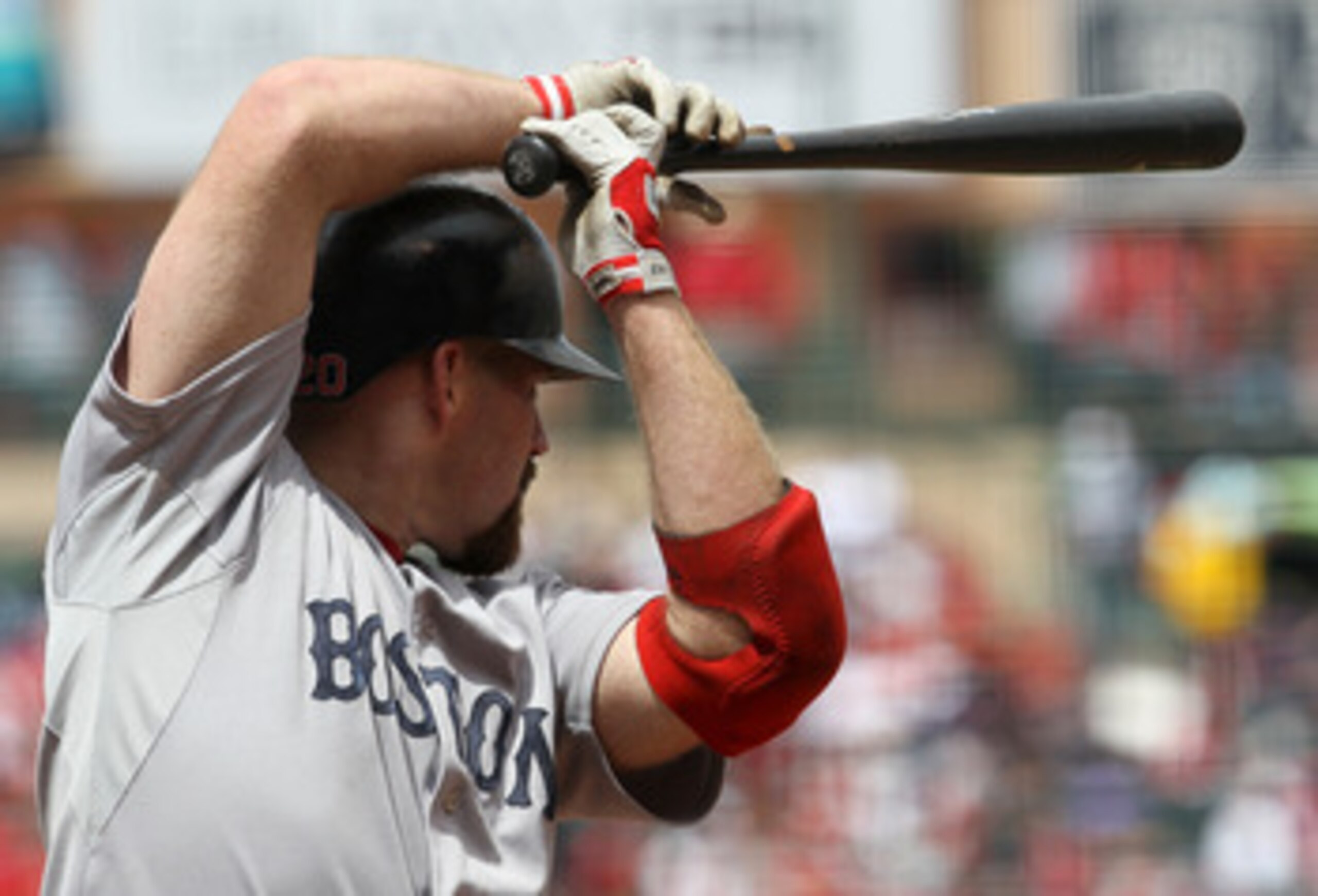 ANAHEIM, CA - APRIL 24:  Kevin Youkilis #20 of the Boston Red Sox takes his stance as he waits for a pitch against the Los Angeles Angels of Anaheim on April 24, 2011 at Angel Stadium in Anaheim, California.  The Red Sox won 7-0.  (Photo by Stephen Dunn/G