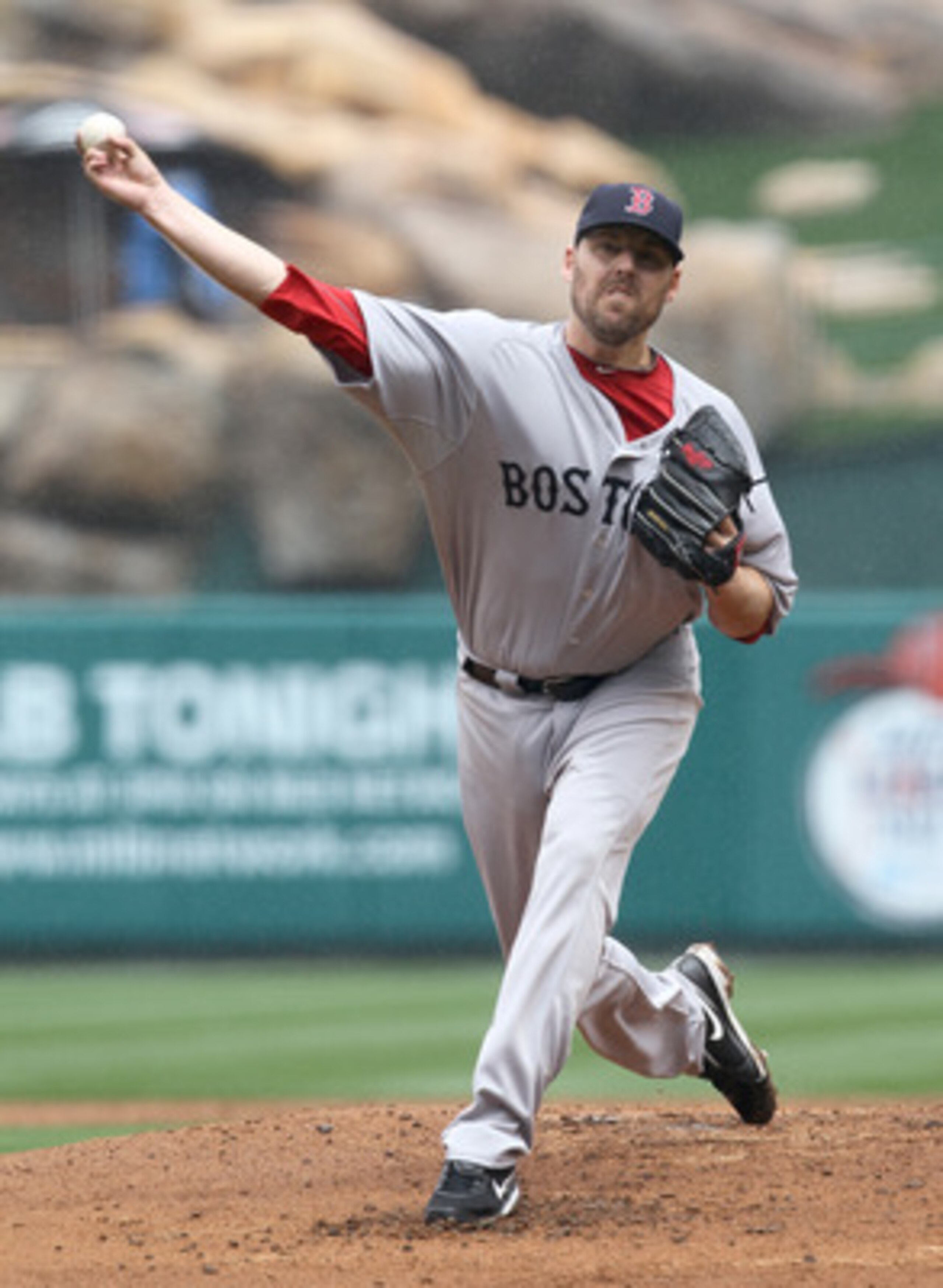 ANAHEIM, CA - APRIL 24:  John Lackey #41 of the Boston Red Sox throws a pitch against the Los Angeles Angels of Anaheim on April 24, 2011 at Angel Stadium in Anaheim, California.  (Photo by Stephen Dunn/Getty Images)