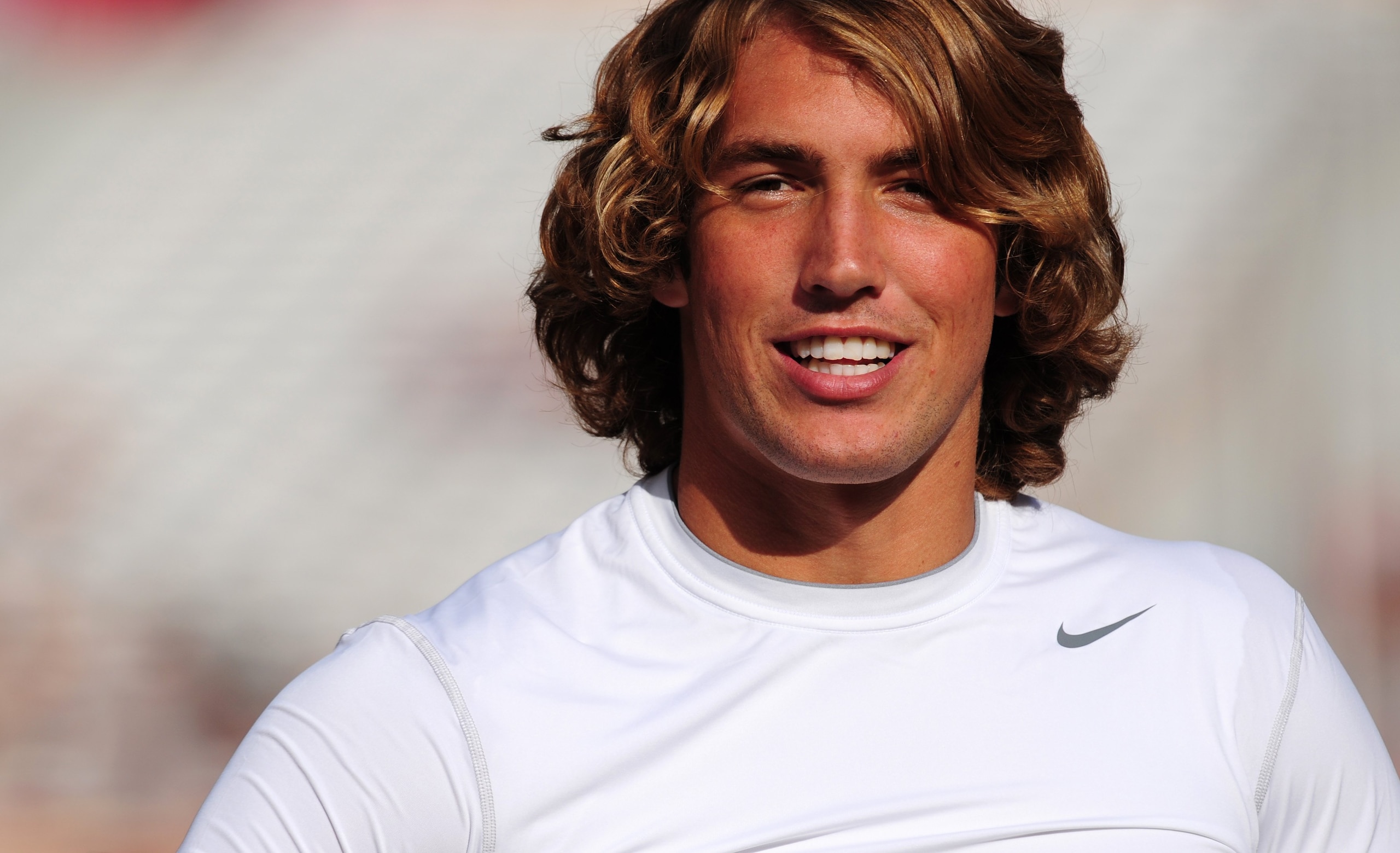 LOS ANGELES, CA - OCTOBER 04:  Jordan Cameron #23 of the USC Trojans warms up before the game against the Oregon Ducks on October 4, 2008 at the Los Angeles Memorial Coliseum in Los Angeles, California.  (Photo by Robert Laberge/Getty Images)