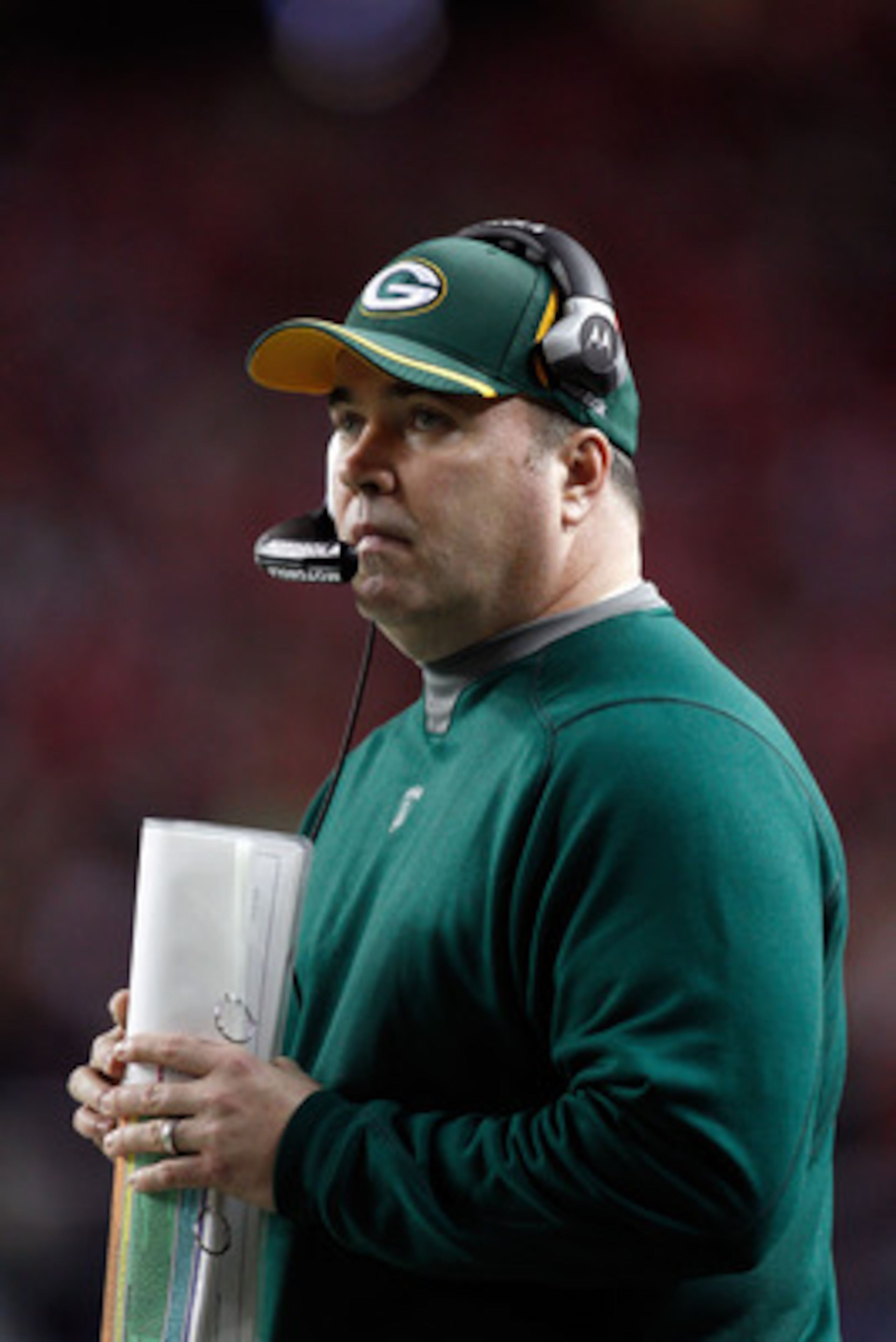 ATLANTA, GA - JANUARY 15: Head coach Mike McCarthy of the Green Bay Packers looks on against the Atlanta Falcons during their 2011 NFC divisional playoff game at Georgia Dome on January 15, 2011 in Atlanta, Georgia. (Photo by Chris Graythen/Getty Images ATLANTA, GA - JANUARY 15: Head coach Mike McCarthy of the Green Bay Packers looks on against the Atlanta Falcons during their 2011 NFC divisional playoff game at Georgia Dome on January 15, 2011 in Atlanta, Georgia. (Photo by Chris Graythen/Getty Images