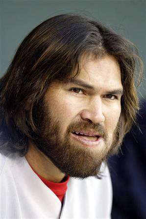Johnny Damon. Caveman style.  Boston red sox players, Red sox