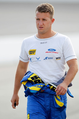 A.J. Allmendinger in his Best Buy NASCAR driving suit.