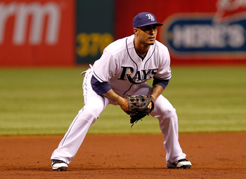 ST. PETERSBURG, FL - APRIL 21:  Infielder Felipe Lopez #45 of the Tampa Bay Rays plays third base against the Chicago White Sox during the game at Tropicana Field on April 21, 2011 in St. Petersburg, Florida.  (Photo by J. Meric/Getty Images)