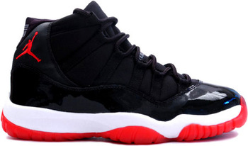 shiny black and red jordans