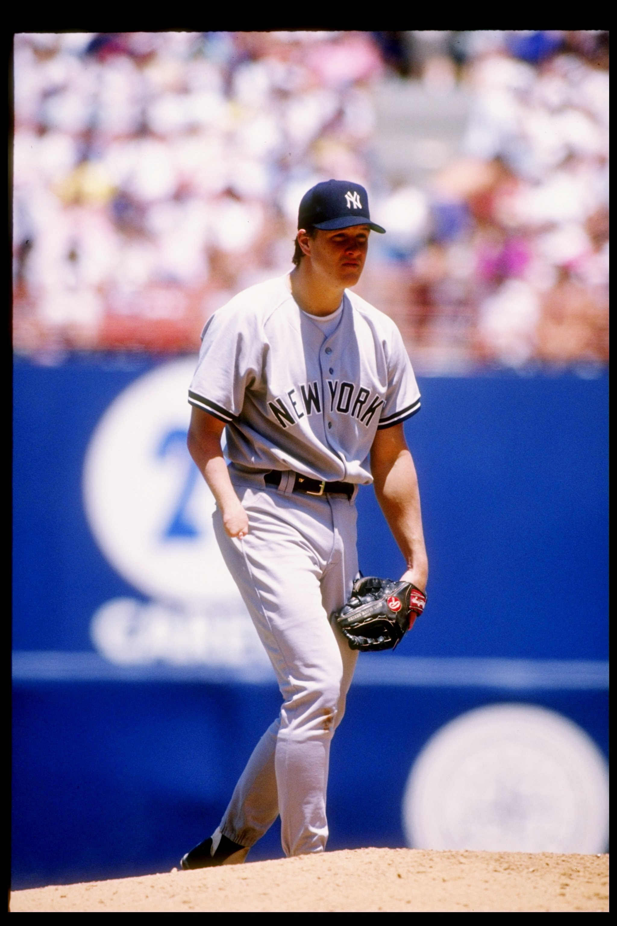 11 Jul 1993:  Pitcher Jim Abbott of the New York Yankees in action during a game against the California Angels at Anaheim Stadium in Anaheim, California.    Mandatory Credit: Jonathan Daniel  /Allsport
