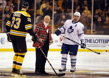 chara bruins zdeno boston maple leafs toronto cherry don elsa tall zimbio nhl getty beauchemin francois hockey