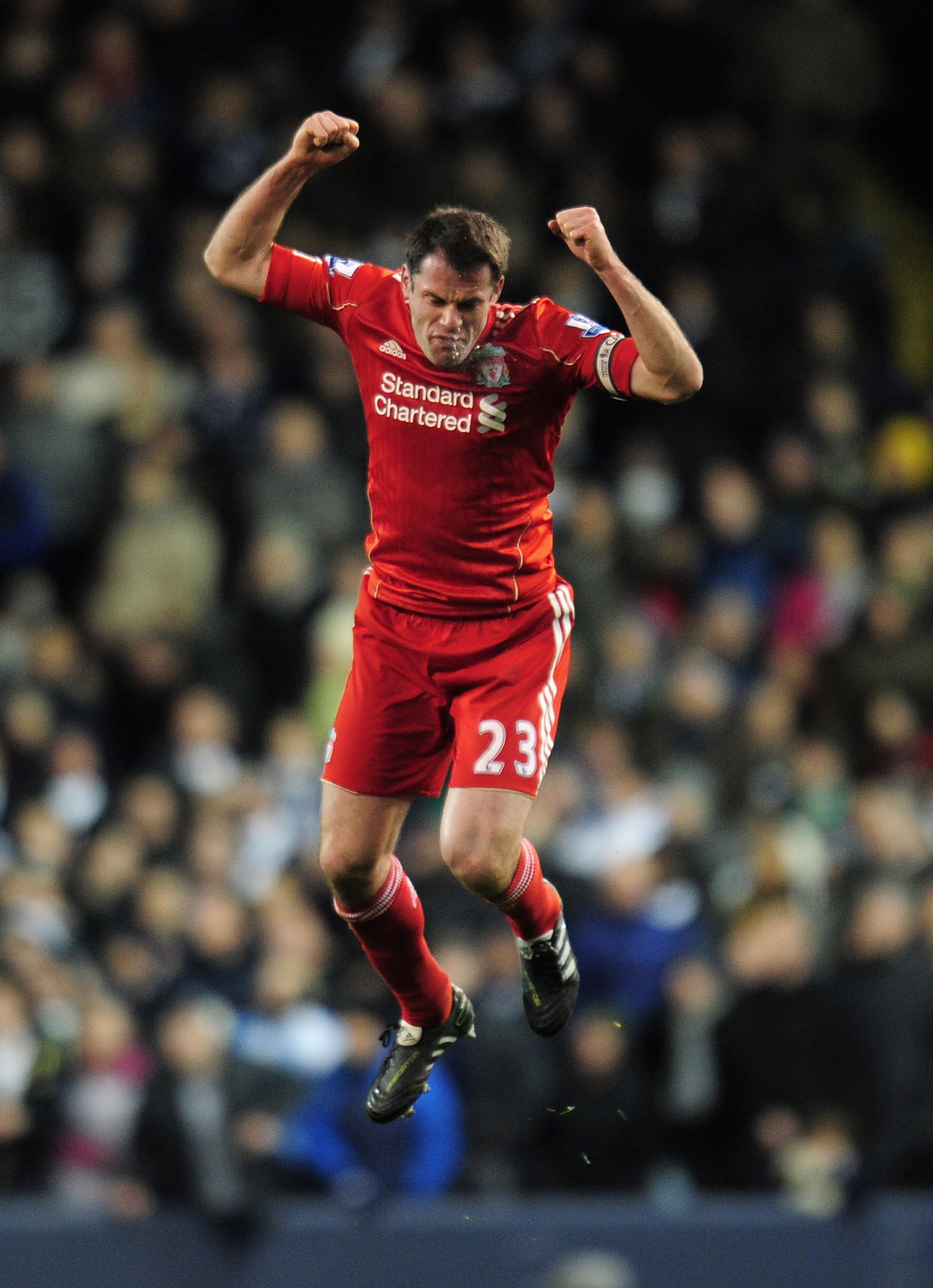 LONDON, ENGLAND - NOVEMBER 28:  Jamie Carragher of Liverpool reacts during the Barclays Premier League match between Tottenham Hotspur and Liverpool at White Hart Lane on November 28, 2010 in London, England.  (Photo by Shaun Botterill/Getty Images)