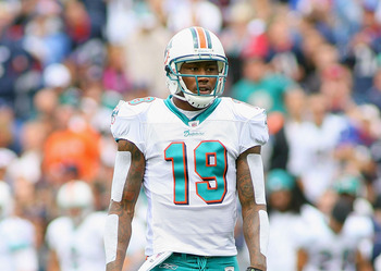 Miami Dolphins - Wide receiver Brandon Marshall (19) during warm ups.