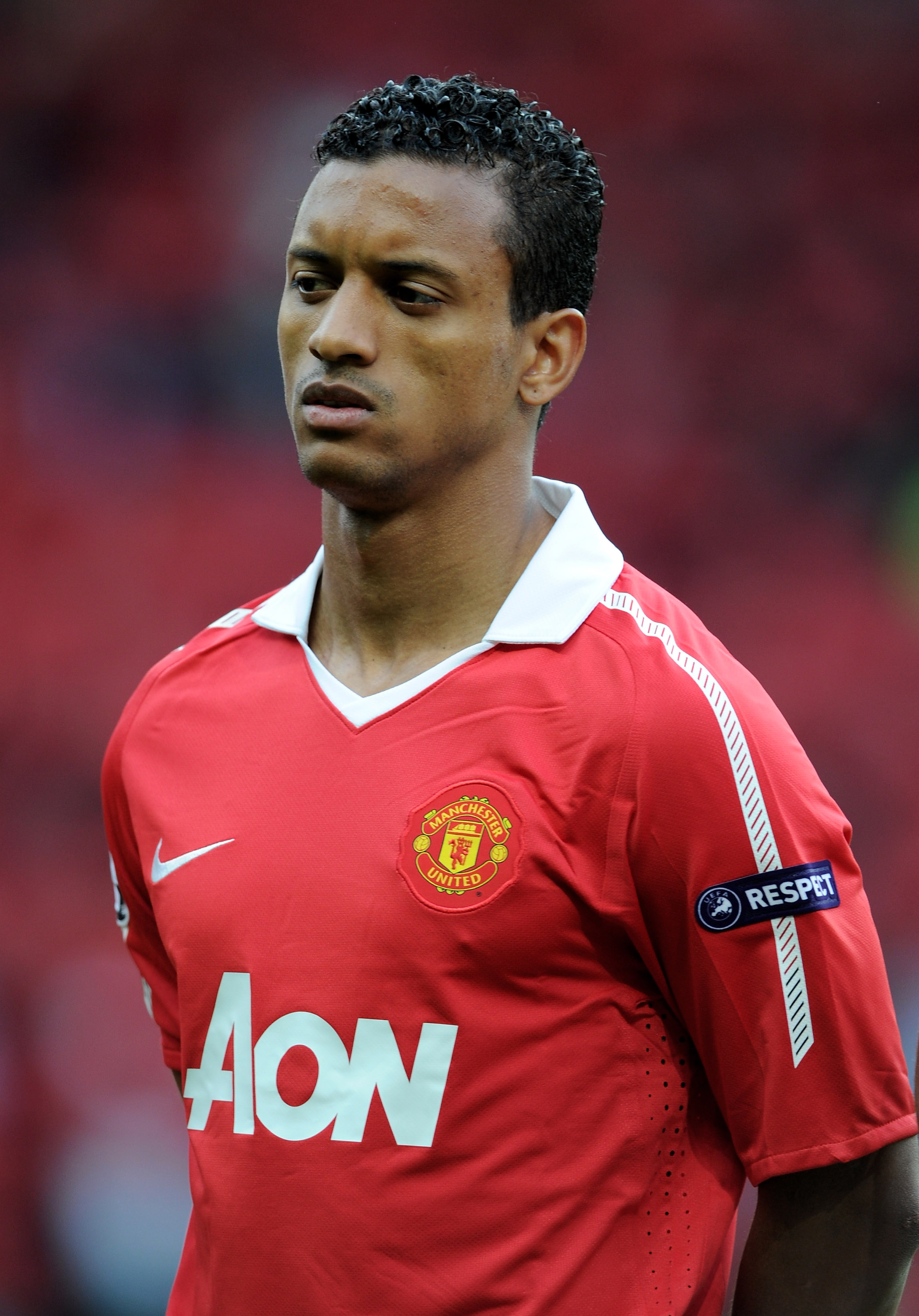 MANCHESTER, ENGLAND - MAY 04:  Nani of Manchester United lines up prior to the UEFA Champions League Semi Final second leg match between Manchester United and Schalke at Old Trafford on May 4, 2011 in Manchester, England.  (Photo by Michael Regan/Getty Im