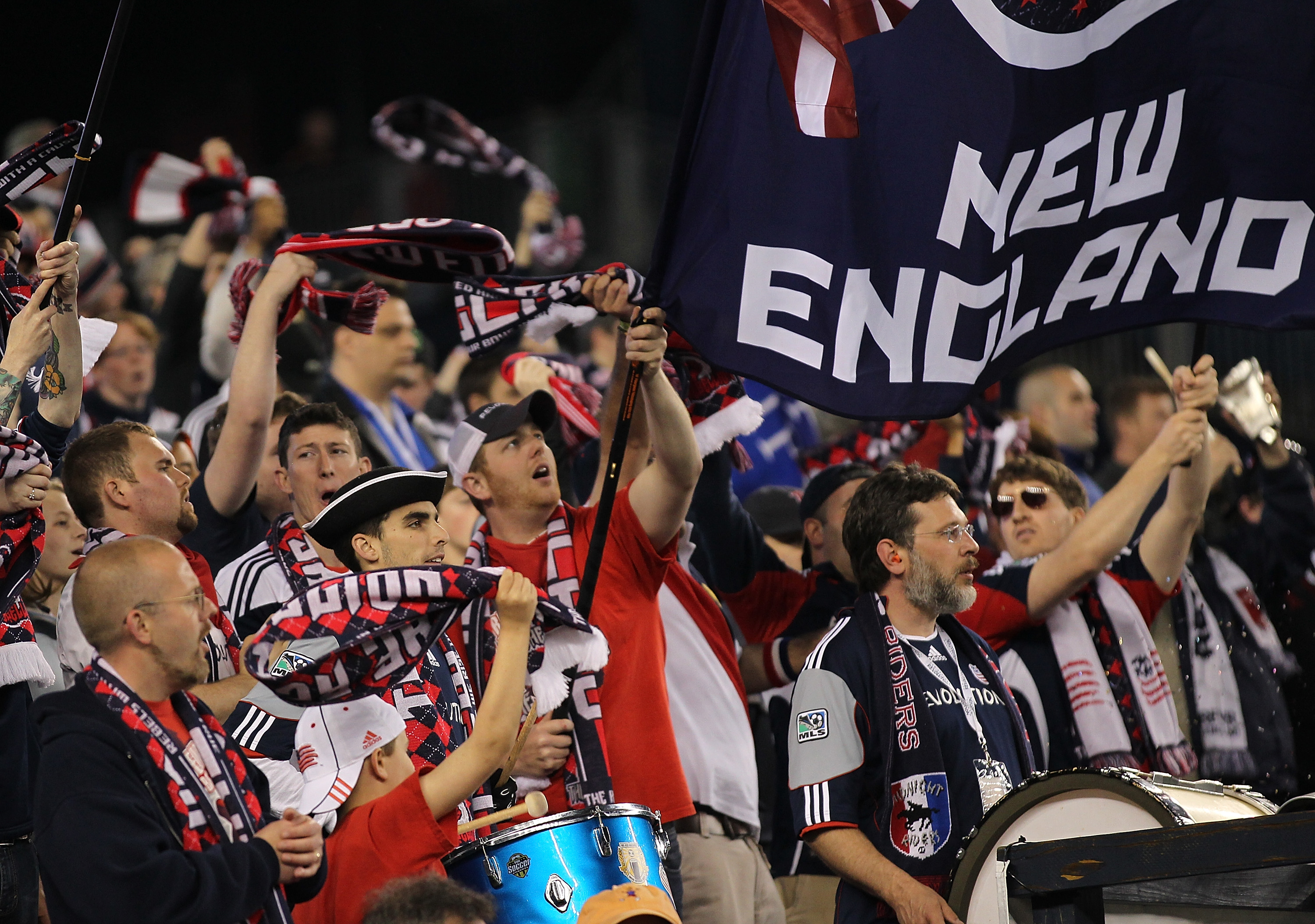 FOXBORO, MA - MAY 7: Fans react during a game between New England Revolution and the Colorado Rapids at Gillette Stadium on May 7, 2011 in Foxboro, Massachusetts. (Photo by Jim Rogash/Getty Images)