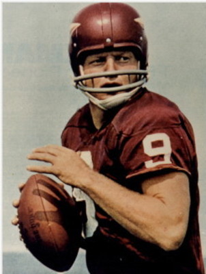 Redskins quarterback, Sonny Jurgensen , during practice, at