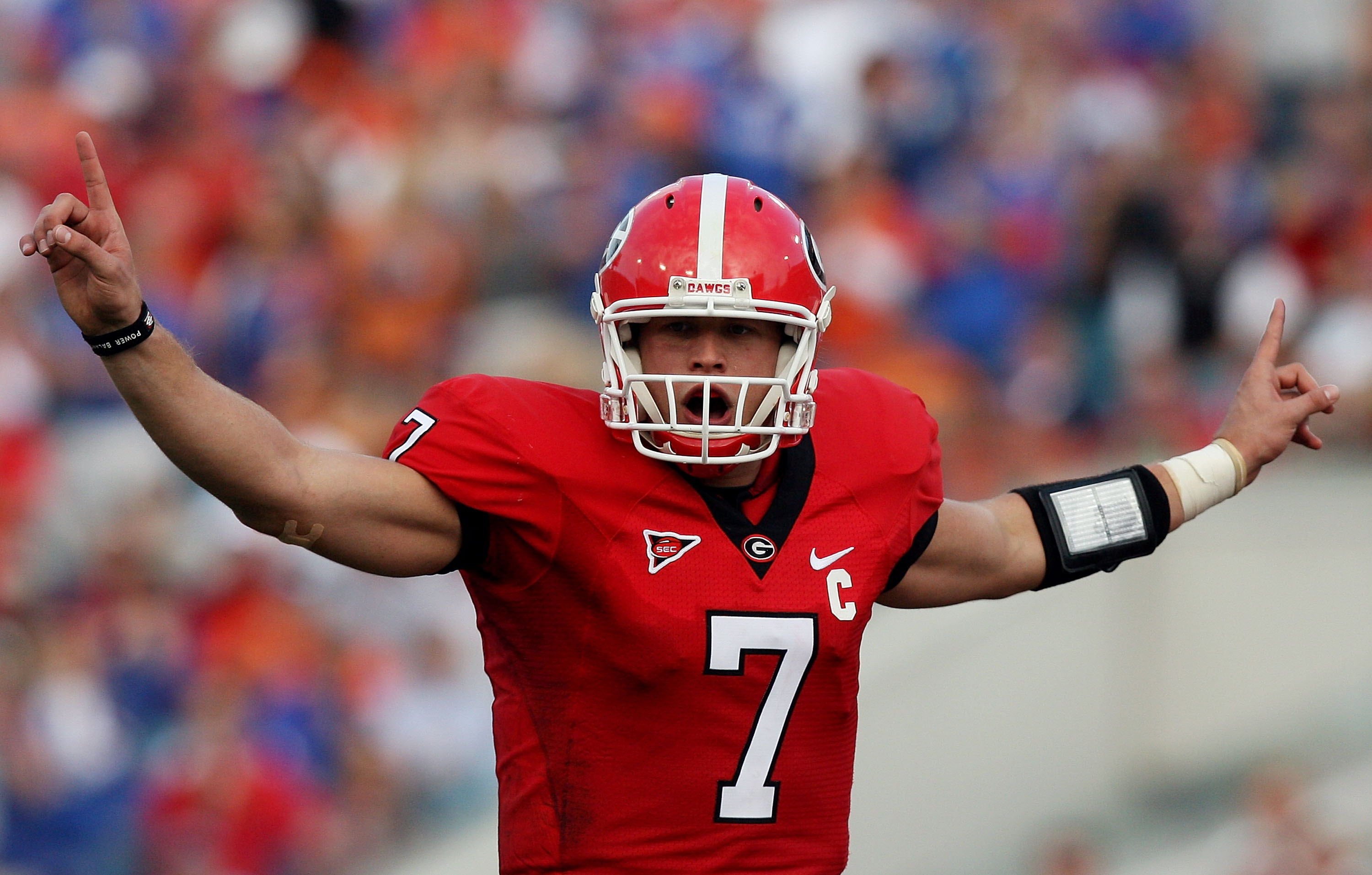 Georgia Bulldogs #7 Matthew Stafford College Football Red Jersey