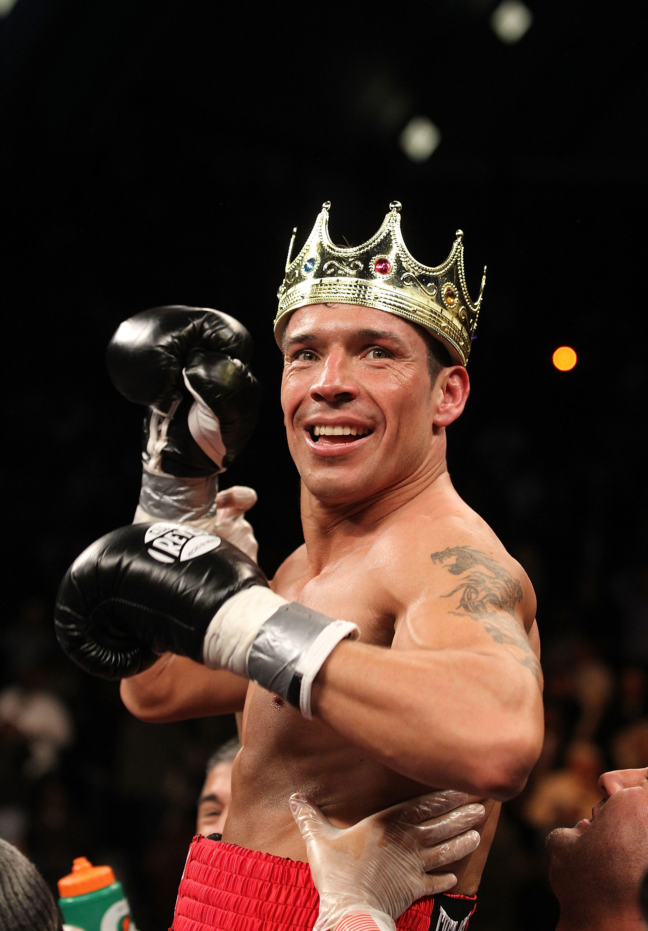 ATLANTIC CITY, NJ - NOVEMBER 20: Sergio Martinez celebrates after knocking out Paul Williams in the second round of their Middleweight Championship fight on November 20, 2010 at The Boardwalk Hall in Atlantic City, New Jersey. (Photo by Al Bello/Getty I