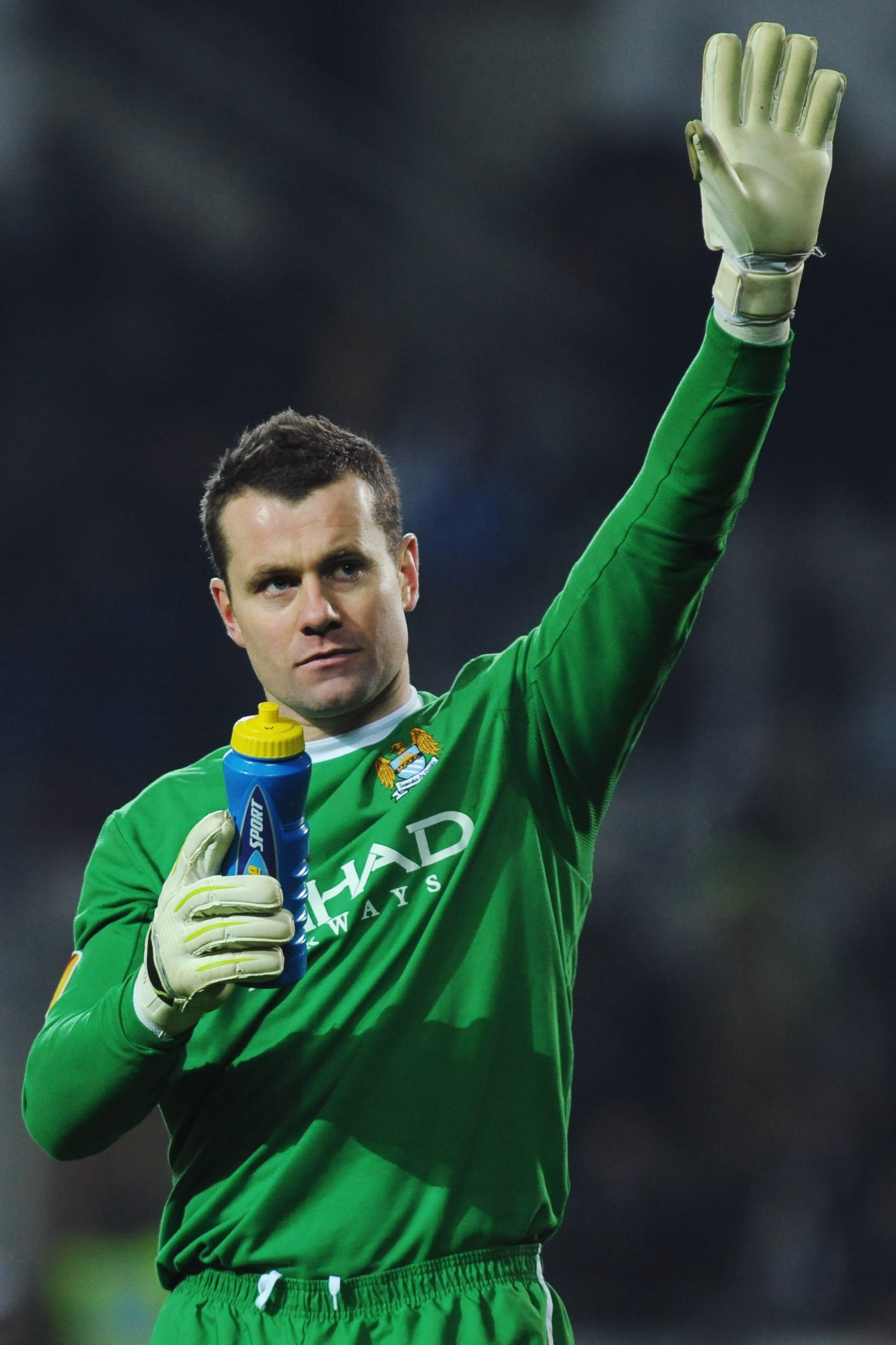 TURIN, ITALY - DECEMBER 16:  Shay Given of Manchester City salutes the crowd at the end of the UEFA Europa League group A match between Juventus FC and Manchester City at Stadio Olimpico di Torino on December 16, 2010 in Turin, Italy.  (Photo by Valerio P