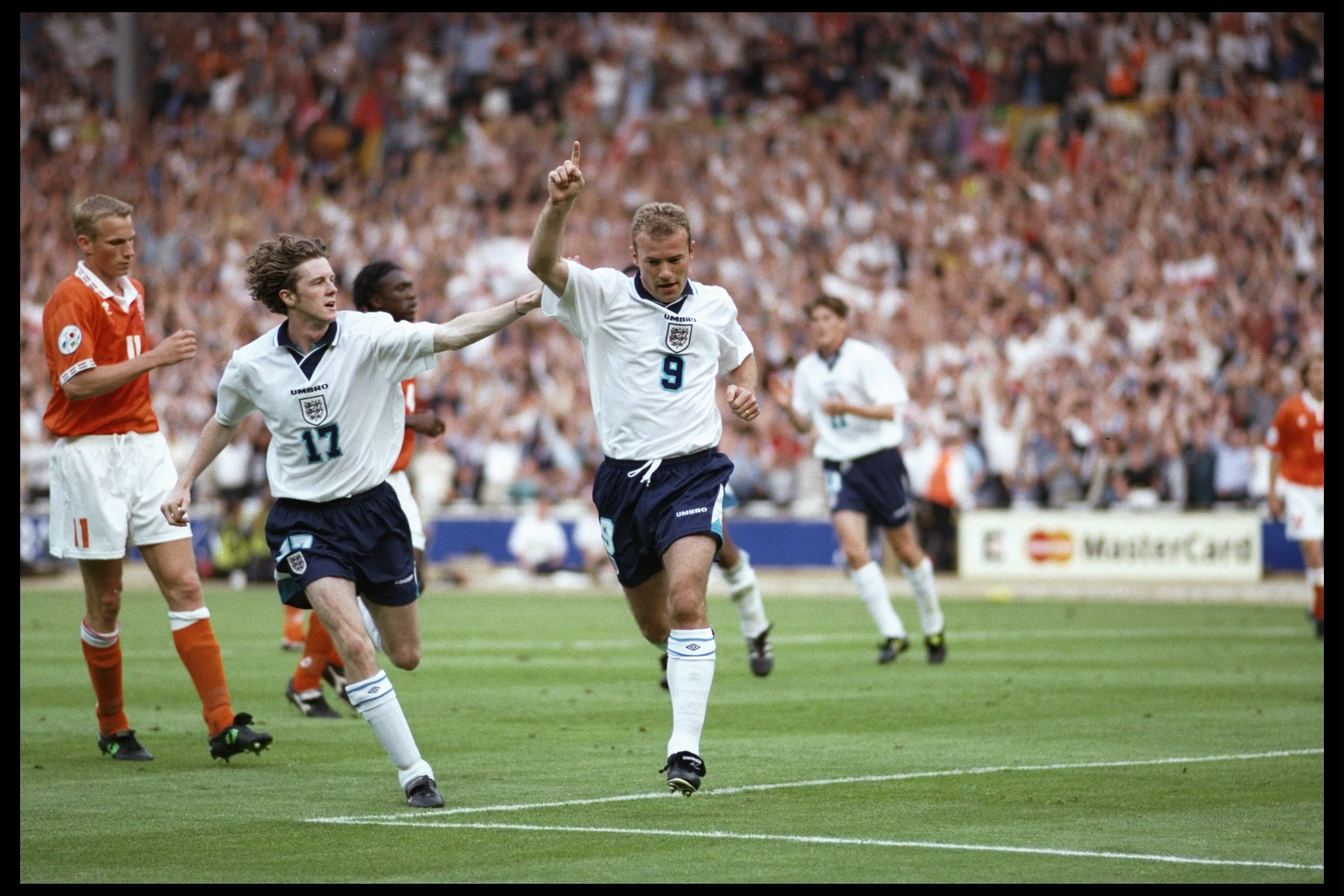 Alan Shearer was in superb form at Euro '96, scoring twice in a memorable 4-1 win over Holland