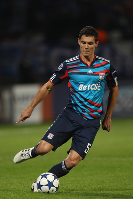 LYON, FRANCE - SEPTEMBER 14: Dejan Lovren of Lyon during the UEFA Champions League Group B match between Olympique Lyonnais and FC Schalke 04 at the Stade de Gerland on September 14, 2010 in Lyon, France.  (Photo by Michael Steele/Getty Images)