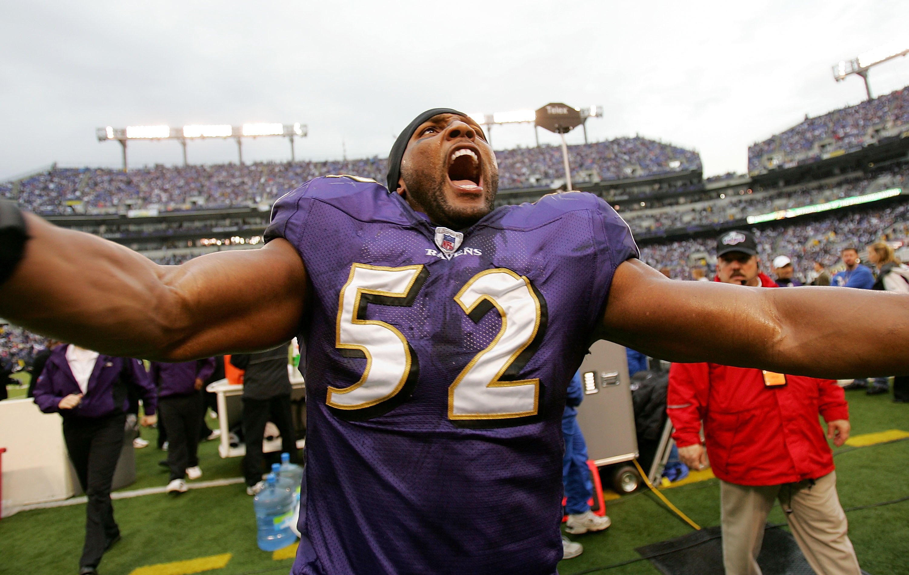 Baltimore Ravens' Ray Lewis (52) is shown during a preseason NFL