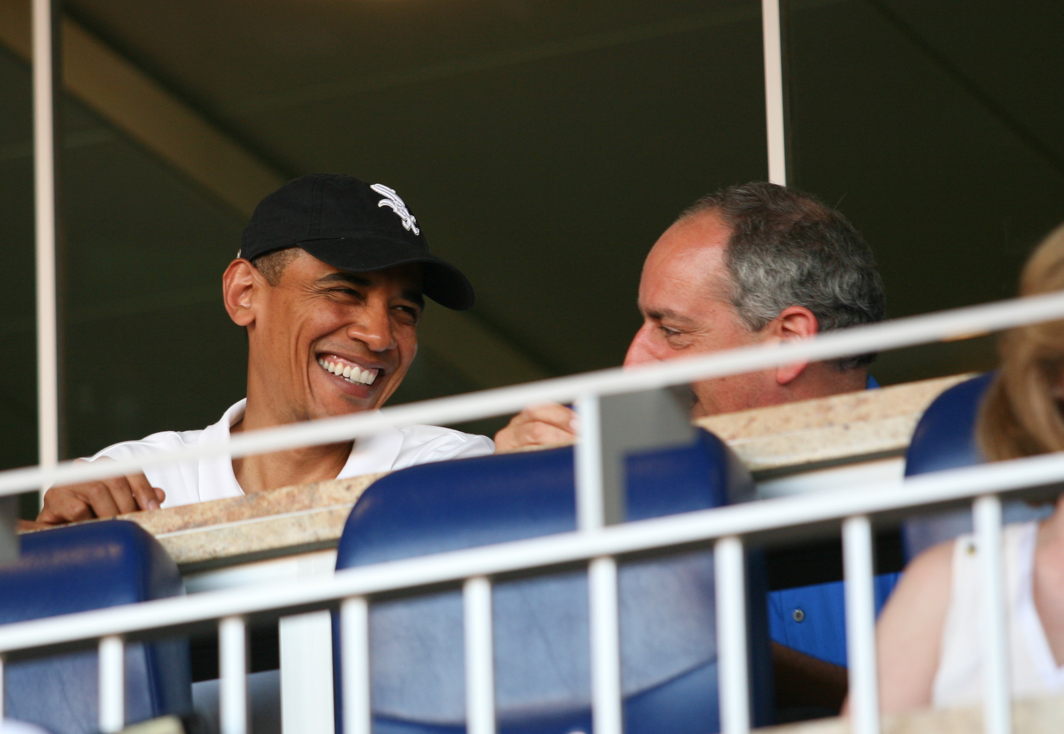 WASHINGTON - JUNE 18:  (AFP OUT) US President Barack Obama watches the Washington Nationals play against the Chicago White Sox at Nationals Park on June 18, 2010 in Washington, DC.  (Photo by Gary Fabiano-Pool/Getty Images)