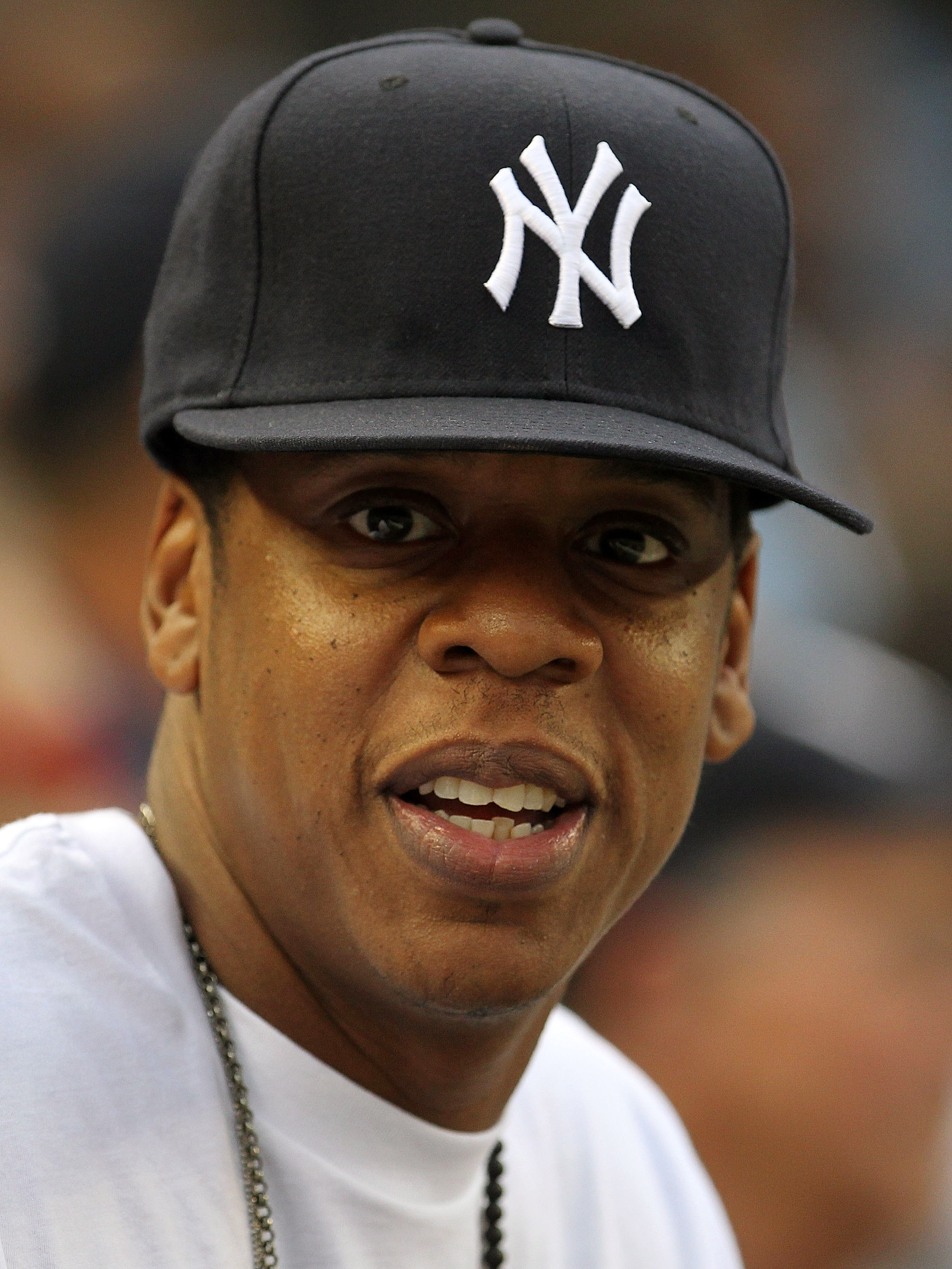 NEW YORK - JULY 23:  Rapper Jay-Z watches the game between the New York Yankees and the Kansas City Royals on July 23, 2010 at Yankee Stadium in the Bronx borough of New York City.  (Photo by Al Bello/Getty Images)