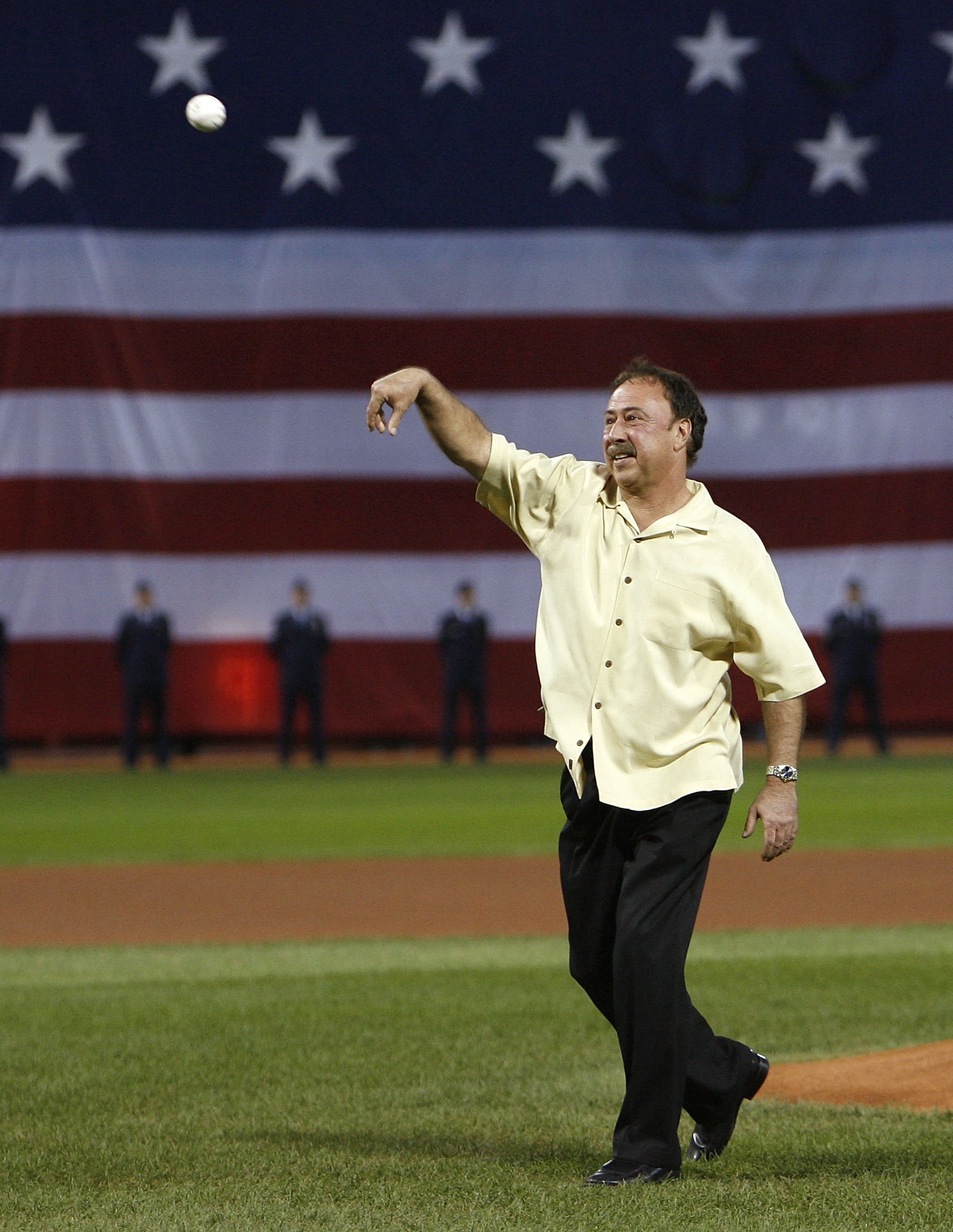 BOSTON - OCTOBER 03:  Former Red Sox second baseman Jerry Remy throws out the first pitch before the Boston Red Sox and Los Angeles Angels meet for Game one of the American League Division Series on October 3, 2007 at Fenway Park in Boston, Massachusetts.