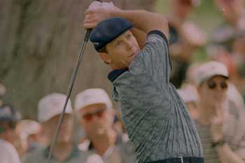 14 Jun 1996:  Payne Stewart hits a tee shot on number eight during the second round of the U.S. Open at Oakland Hills Country Club in Bloomfield Hills, Michigan.  Mandatory Credit: Doug Pensinger/ALLSPORT