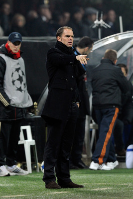MILAN, ITALY - DECEMBER 08:  AFC Ajax head coach Frank de Boer during the UEFA Champions League Group G match between AC Milan and AFC Ajax at Stadio Giuseppe Meazza on December 8, 2010 in Milan, Italy.  (Photo by Claudio Villa/Getty Images)