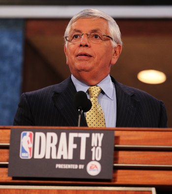 NEW YORK - JUNE 24:  NBA Commisioner David Stern speaks at the NBA Draft at Madison Square Garden on June 24, 2010 in New York, New York.  (Photo by Al Bello/Getty Images)