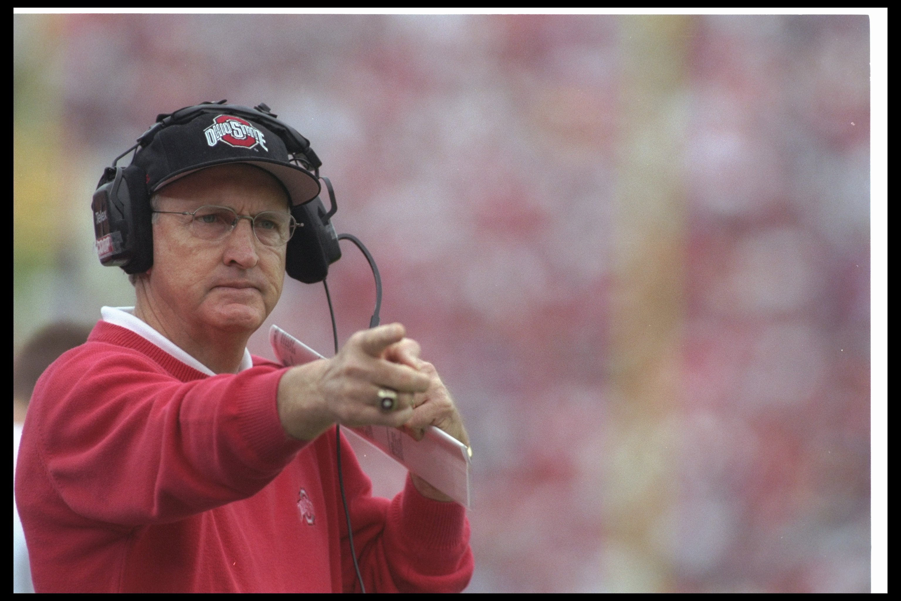 1 Jan 1997: Ohio State Buckeyes head coach John Cooper looks on during the Rose Bowl against the Arizona State Sun Devils at the Rose Bowl in Pasadena, California. Ohio State won the game, 20-17. Mandatory Credit: Mike Powell /Allsport