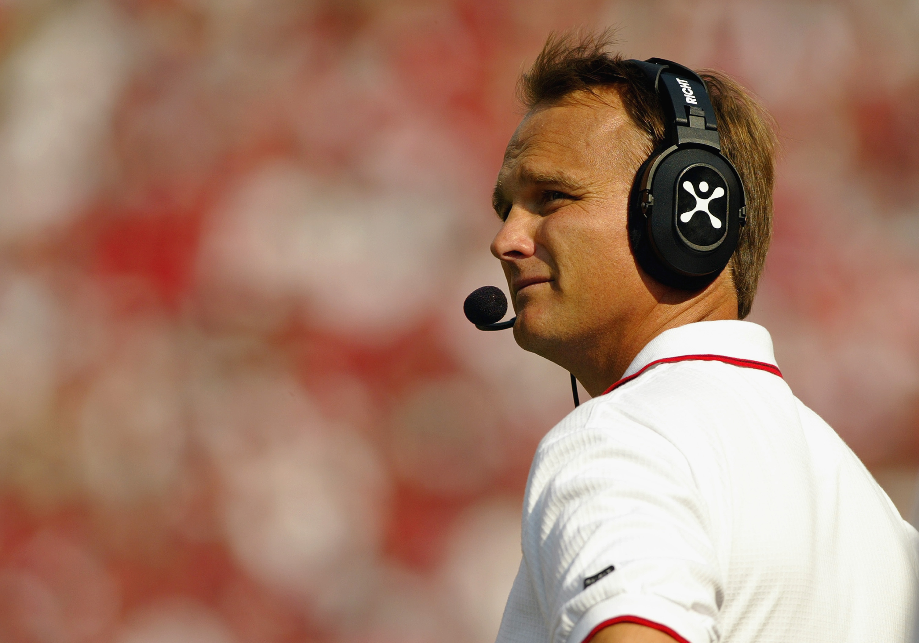 ATHENS, GA - SEPTEMBER 13: Head coach Mark Richt of the Georgia Bulldogs watches the action during the game against the South Carolina Gamecocks on September 13, 2003 at Sanford Stadium in Athens, Georgia. Georgia defeated South Carolina 31-7. (Photo b