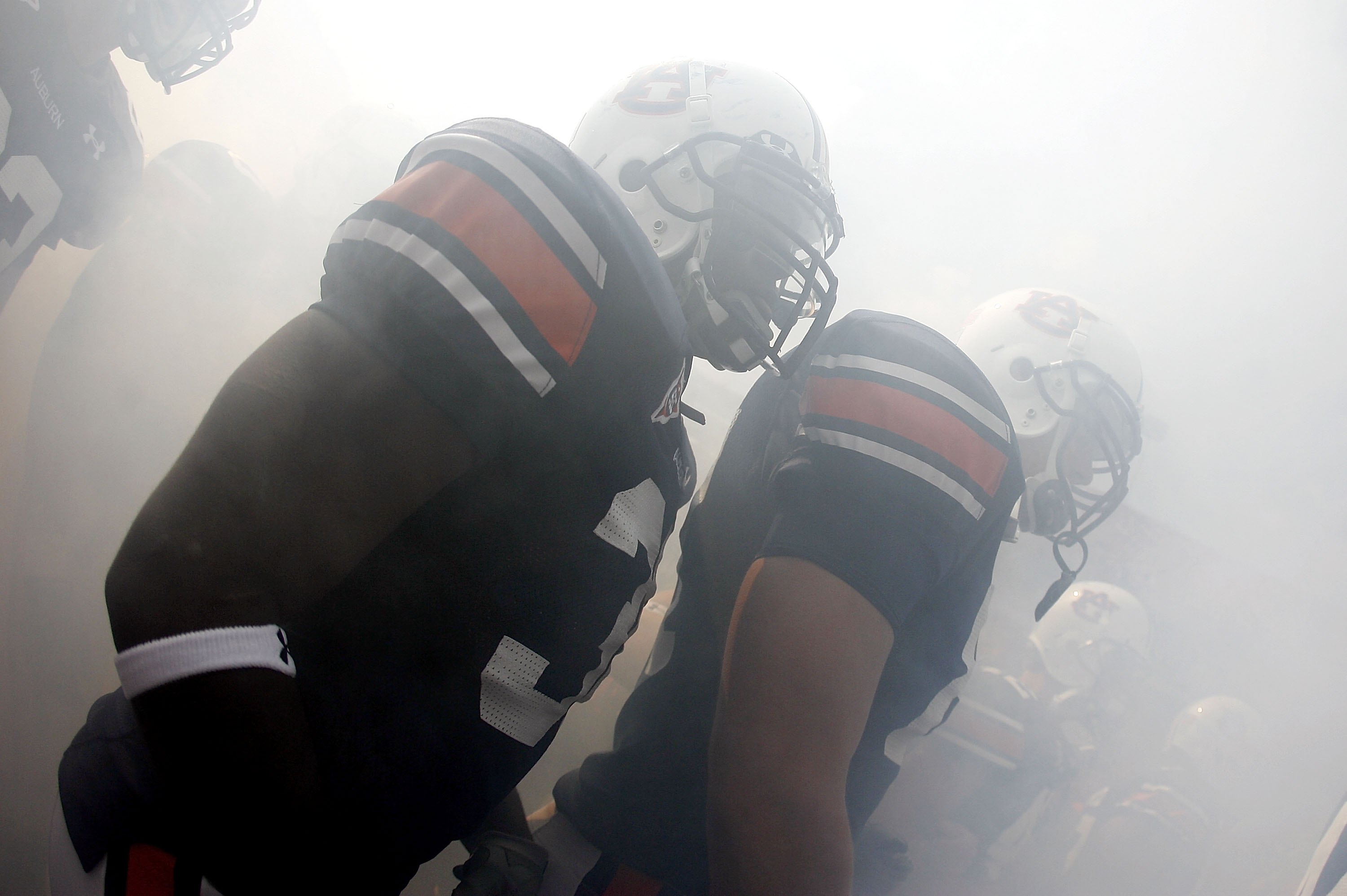 AUBURN, AL - SEPTEMBER 16: Members of the Auburn University Tigers take the field before playing the Louisiana State University Tigers September 16, 2006 at Jordan-Hare Stadium in Auburn, Alabama. Auburn defeated LSU 7-3. (Photo by Chris Graythen/Gett