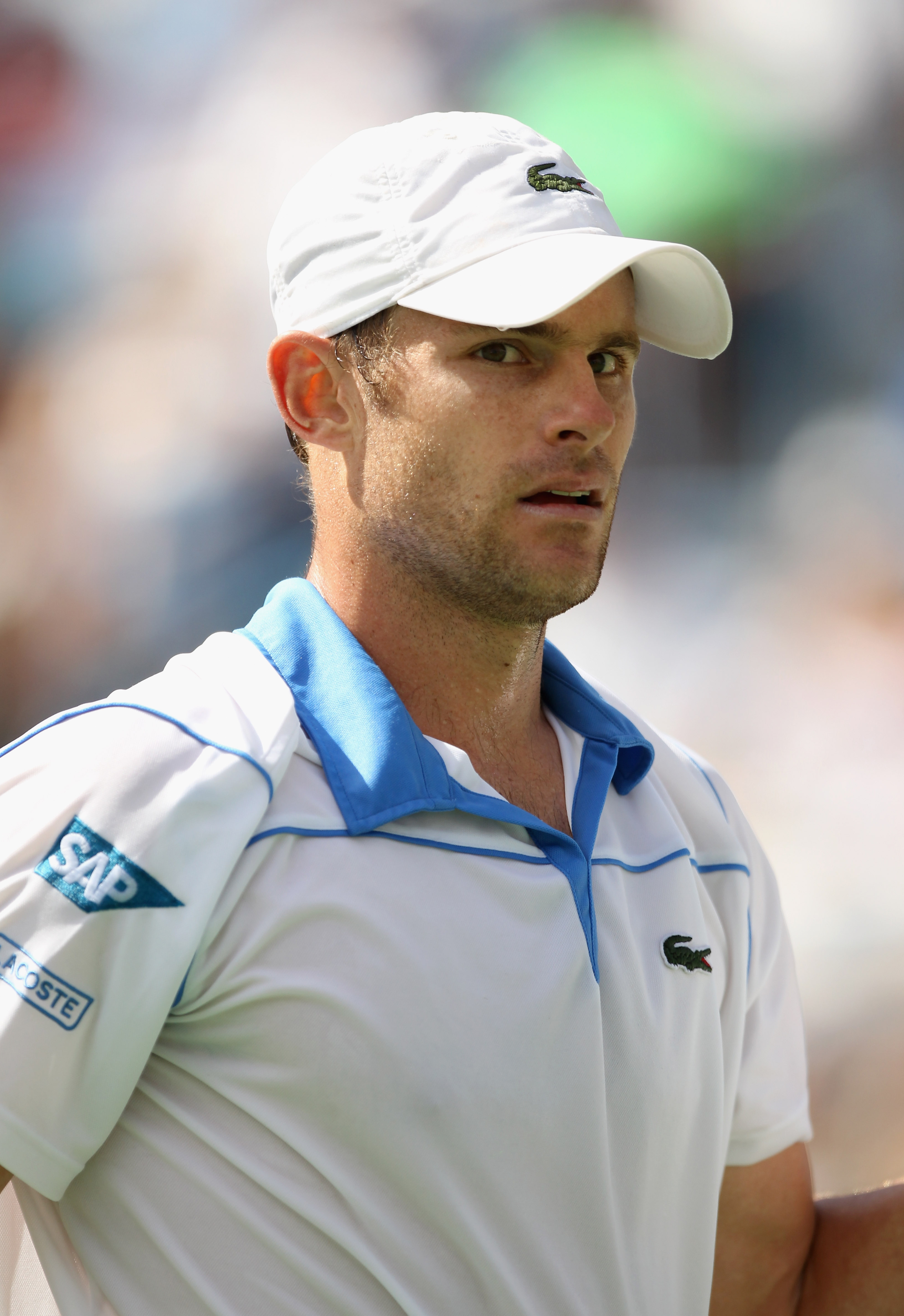 INDIAN WELLS, CA - MARCH 13:  Andy Roddick of the USA looks to his player's corner during his match against James Blake of the USA during the BNP Paribas Open at the Indian Wells Tennis Garden on March 13, 2011 in Indian Wells, California.  (Photo by Ezra