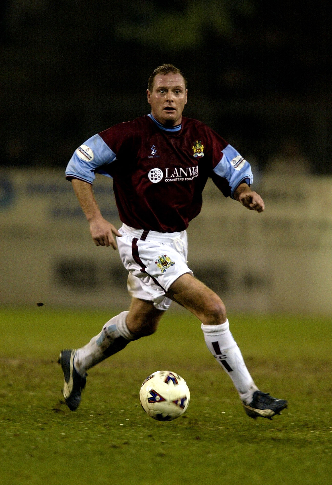 20 Mar 2002: Paul Gascoigne of Burnley in action during the Nationwide Division One match between Burnley and Bradford City at Turf Moor, Burnley, UK. DIGITAL IMAGE Mandatory Credit: Gary M. Prior/Getty Images