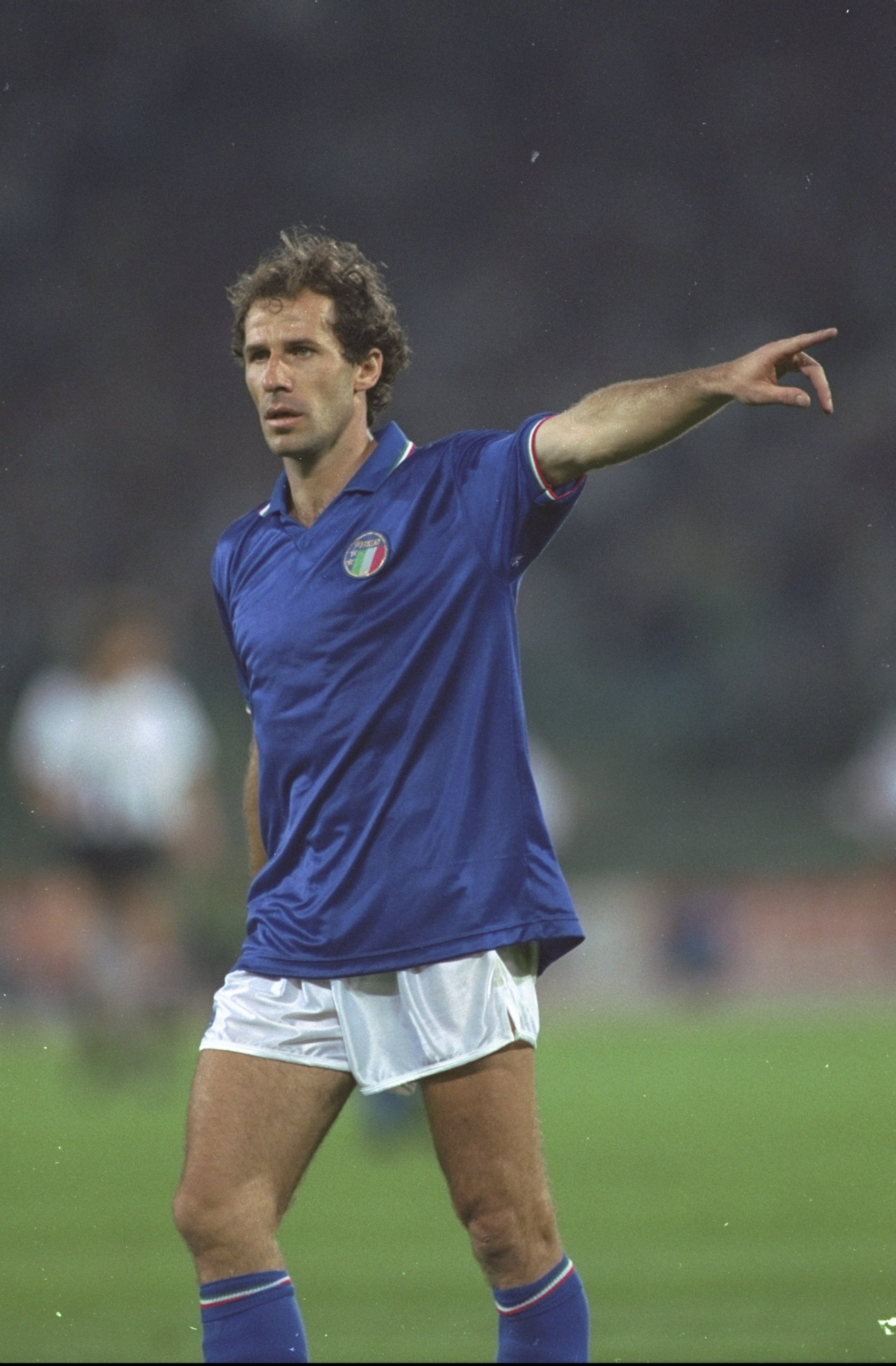 9 Jun 1990:  Franco Baresi of Italy in action during the World Cup match against Austria at the Olympic Stadium in Rome. Italy won the match 1-0.  \ Mandatory Credit: David  Cannon/Allsport