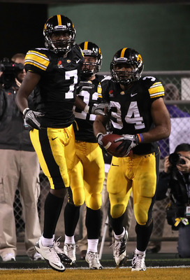 Iowa WR Marvin McNutt and RB Marcus Coker