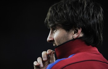 BARCELONA, SPAIN - MAY 15:  Lionel Messi of FC Barcelona looks on after the La Liga match between Barcelona and Deportivo La Coruna at Camp Nou Stadium on May 15, 2011 in Barcelona, Spain.  (Photo by David Ramos/Getty Images)