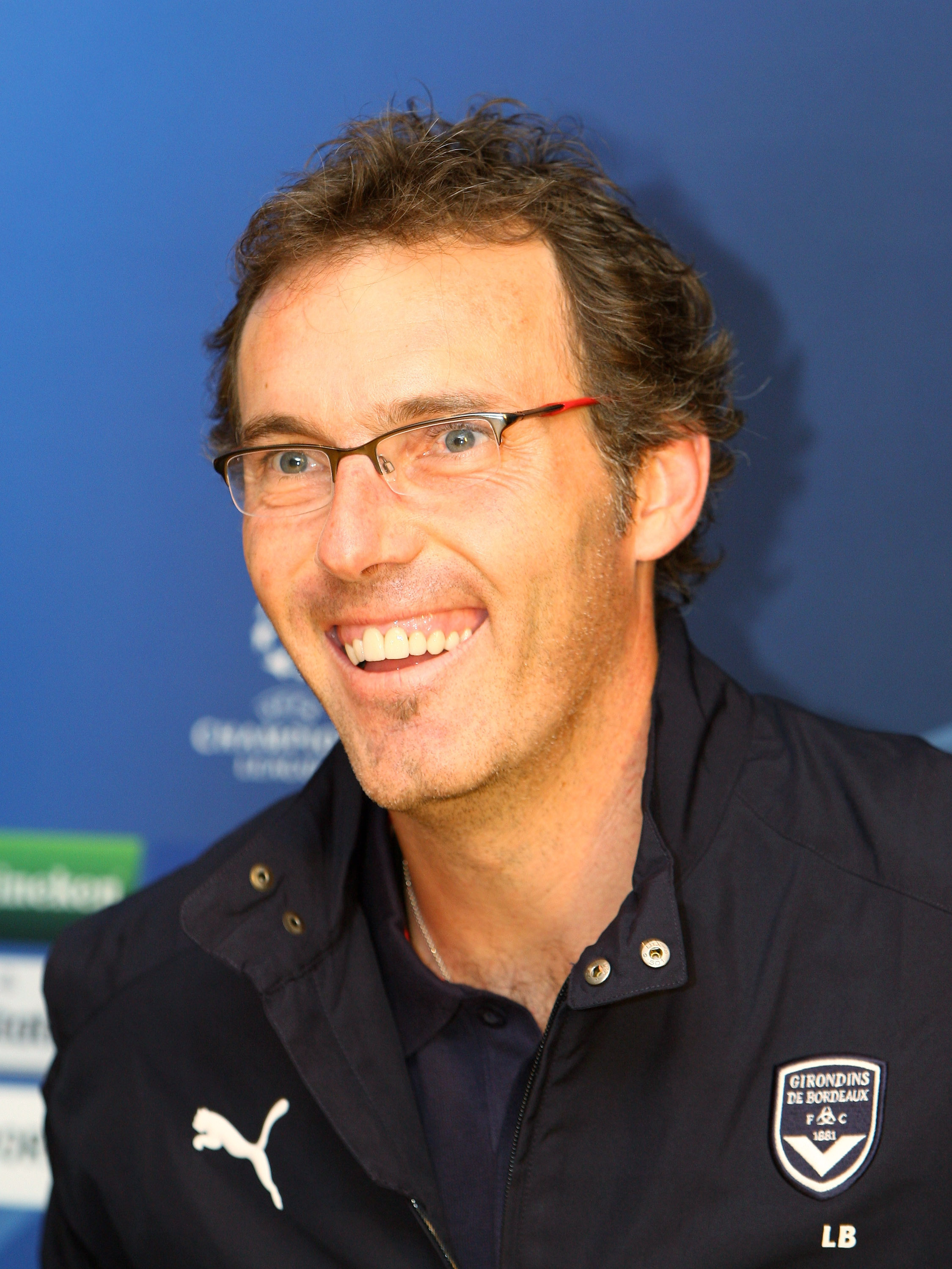 LONDON - SEPTEMBER 15:  Laurent Blanc, Manager of Bordeaux, smiles during a press conference before the UEFA Champions League match between Chelsea and Bordeaux, at Stamford Bridge on September 15, 2008 in London, England.  (Photo by Phil Cole/Getty Image