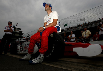 INDIANAPOLIS - MAY 21: Vitor Meira driver of te #14 ABC Supply Co. A. J. Foyt Racing Dallara Honda during qualifying for the the 95th Indianapolis 500 Mile Race at the Indianapolis Motor Speedway on May 21, 2011 in Indianapolis, Indiana. (Photo by Jonath