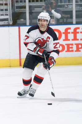 Scott Niedermayer of the New Jersey Devils skates on the ice