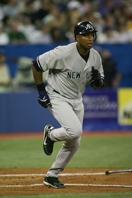 TORONTO - JULY 22:  Outfielder Bernie Williams #51 of the New York Yankees runs the baseline during the game against the Toronto Blue Jays on July 22, 2006 at the Rogers Centre in Toronto, Canada.  The Yankees won 5-4.  (Photo by Harry How/Getty Images)