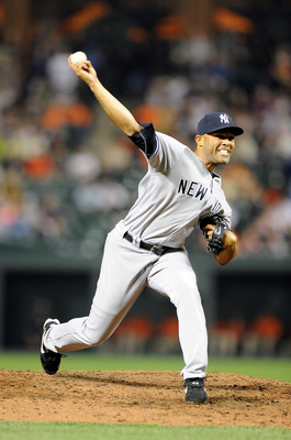 BALTIMORE, MD - MAY 18:  Mariano Rivera #42 of the New York Yankees pitches against the Baltimore Orioles at Oriole Park at Camden Yards on May 18, 2011 in Baltimore, Maryland.  (Photo by Greg Fiume/Getty Images)