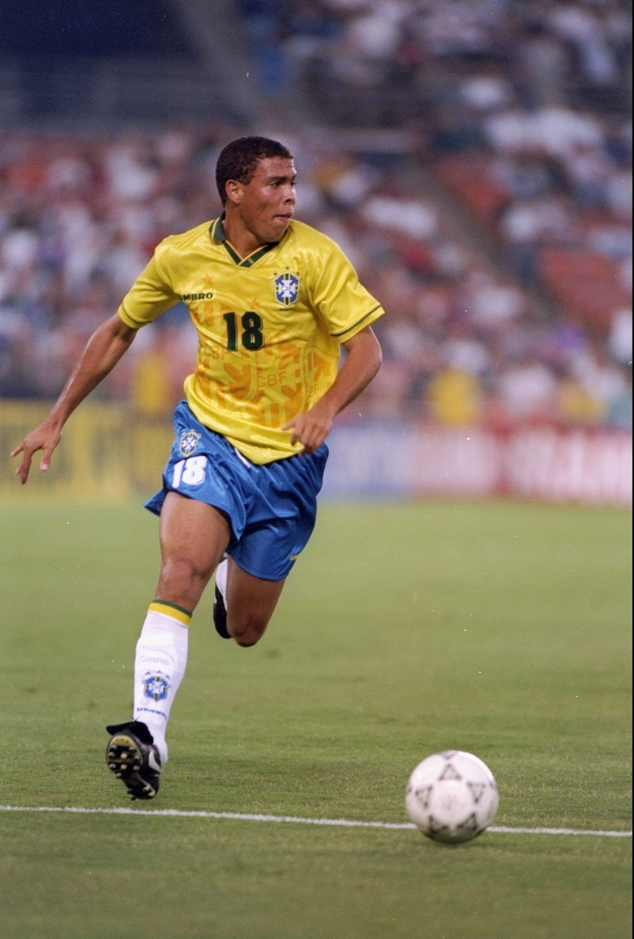 8 Jun 1994:  Ronaldo of Brazil in action during a game against Honduras at Jack Murphy Stadium in San Diego, California.  Brazil won the game 8-2. Mandatory Credit: Al Bello  /Allsport