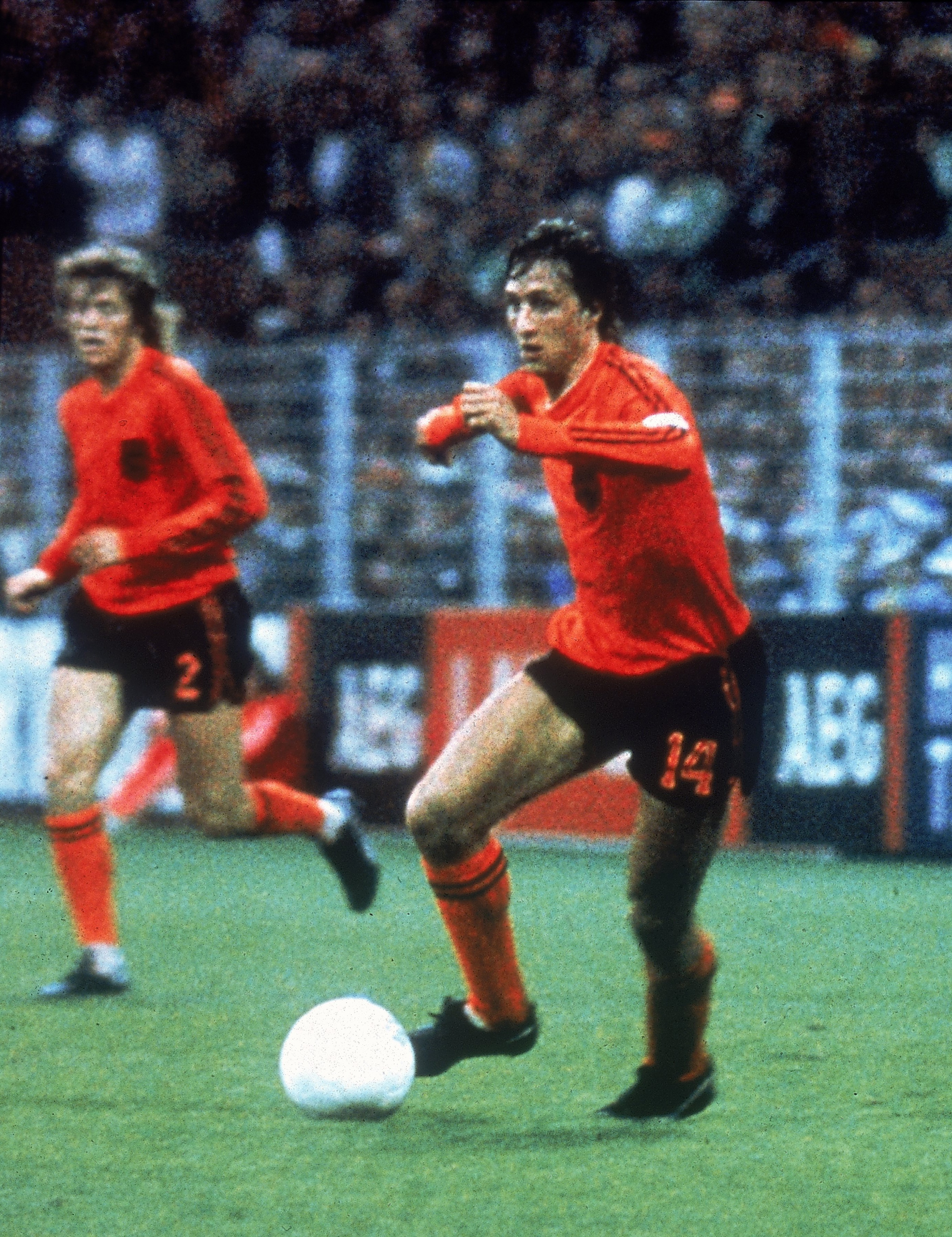 19 Jun 1974: Johan Cruyff of Holland in action during the World Cup match against Sweden played at the Westfalenstadion in Dortmund, Germany. \ Mandatory Credit: Allsport UK /Allsport