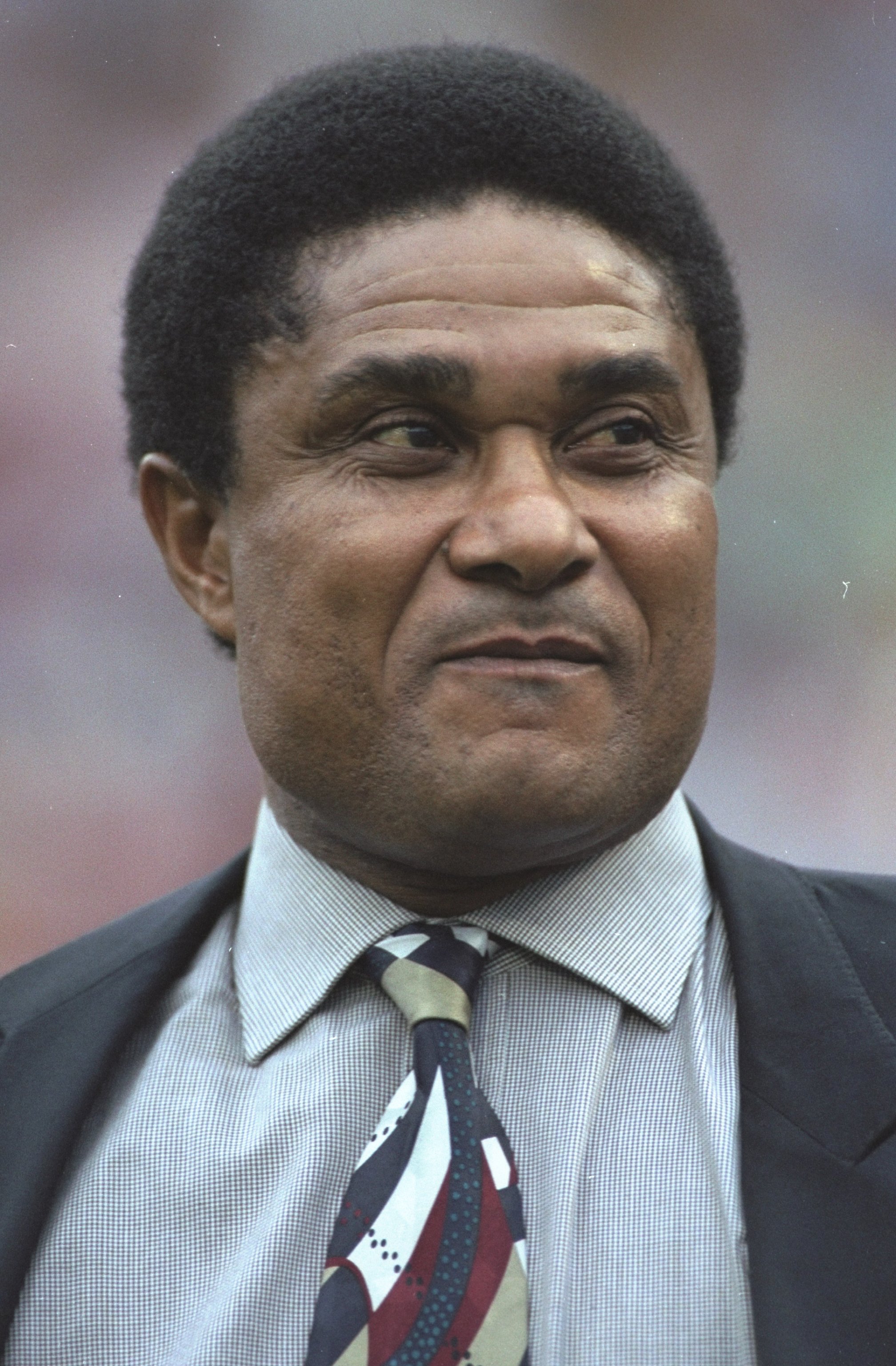 Sep 1995: Portrait of former Portuguese International Eusebio during a European Championship qualifying match between Portugal and Northern Ireland in Portugal. The match ended in a 1-1 draw. \ Mandatory Credit: Shaun Botterill/Allsport