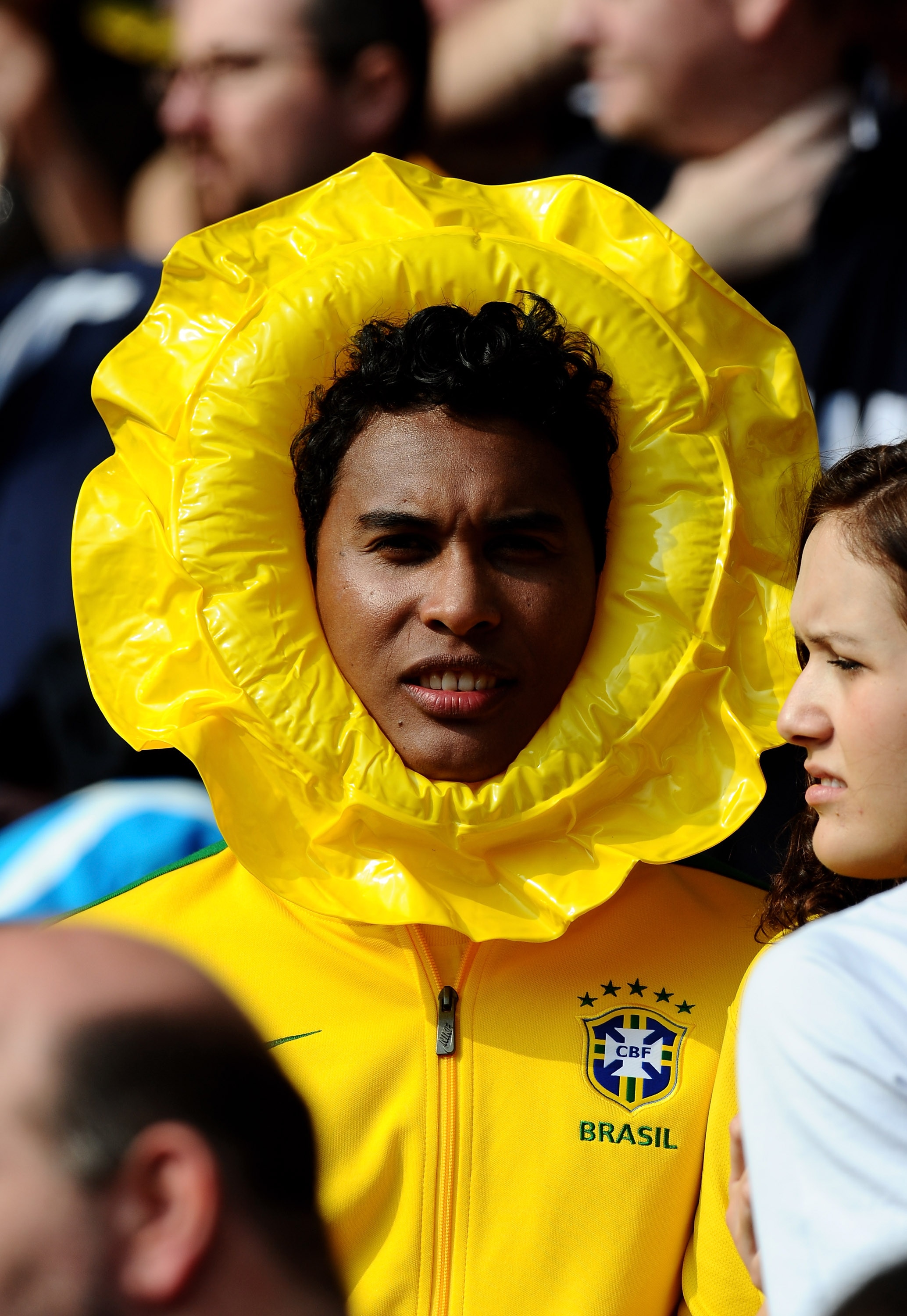 LONDON, ENGLAND - MARCH 27: A Brazil fan soaks up the atmosphere during the International friendly match between Brazil and Scotland at Emirates Stadium on March 27, 2011 in London, England. (Photo by Mike Hewitt/Getty Images)