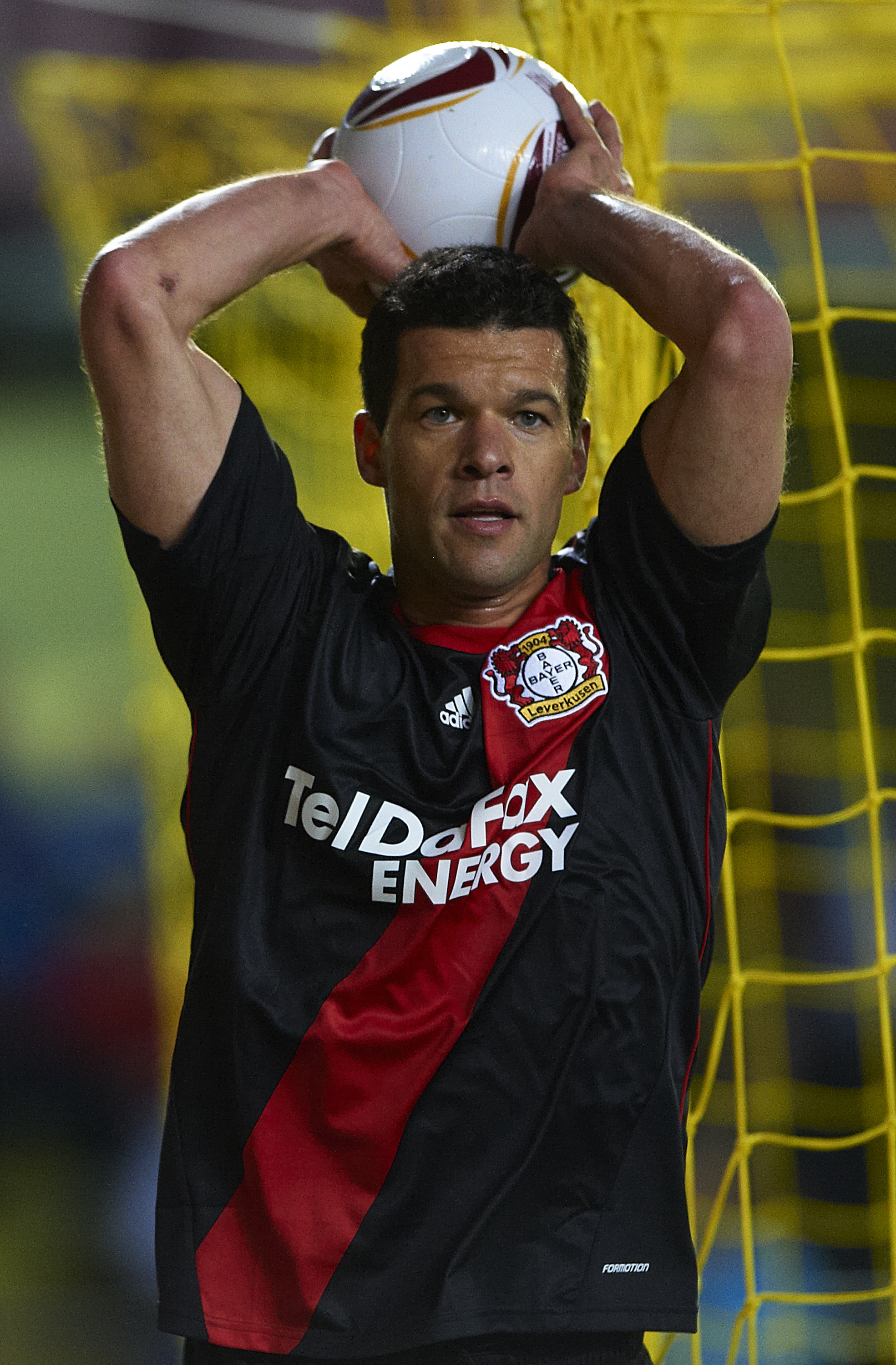 VILLARREAL, SPAIN - MARCH 17:  Michael Ballack of Bayer Leverkusen in action during the UEFA Europa League round of 16 second leg match between Villarreal and Bayer Leverkusen at El Madrigal stadium on March 17, 2011 in Villarreal, Spain.  (Photo by Manue