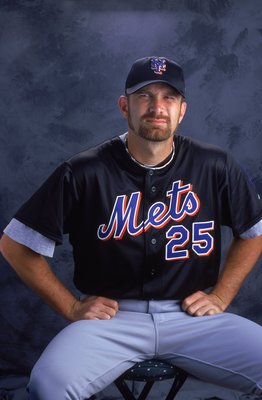 2 Mar 2000: Pitcher Bill Pulsipher #25 of the New York Mets poses for a studio portrait during Spring Training Photo Day in Port St. Lucie , Florida.